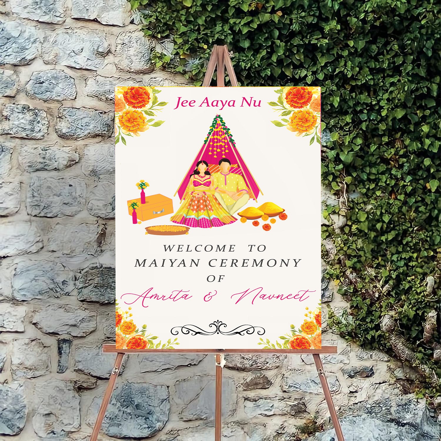 Maiyan Ceremony Welcome Board for Decoration