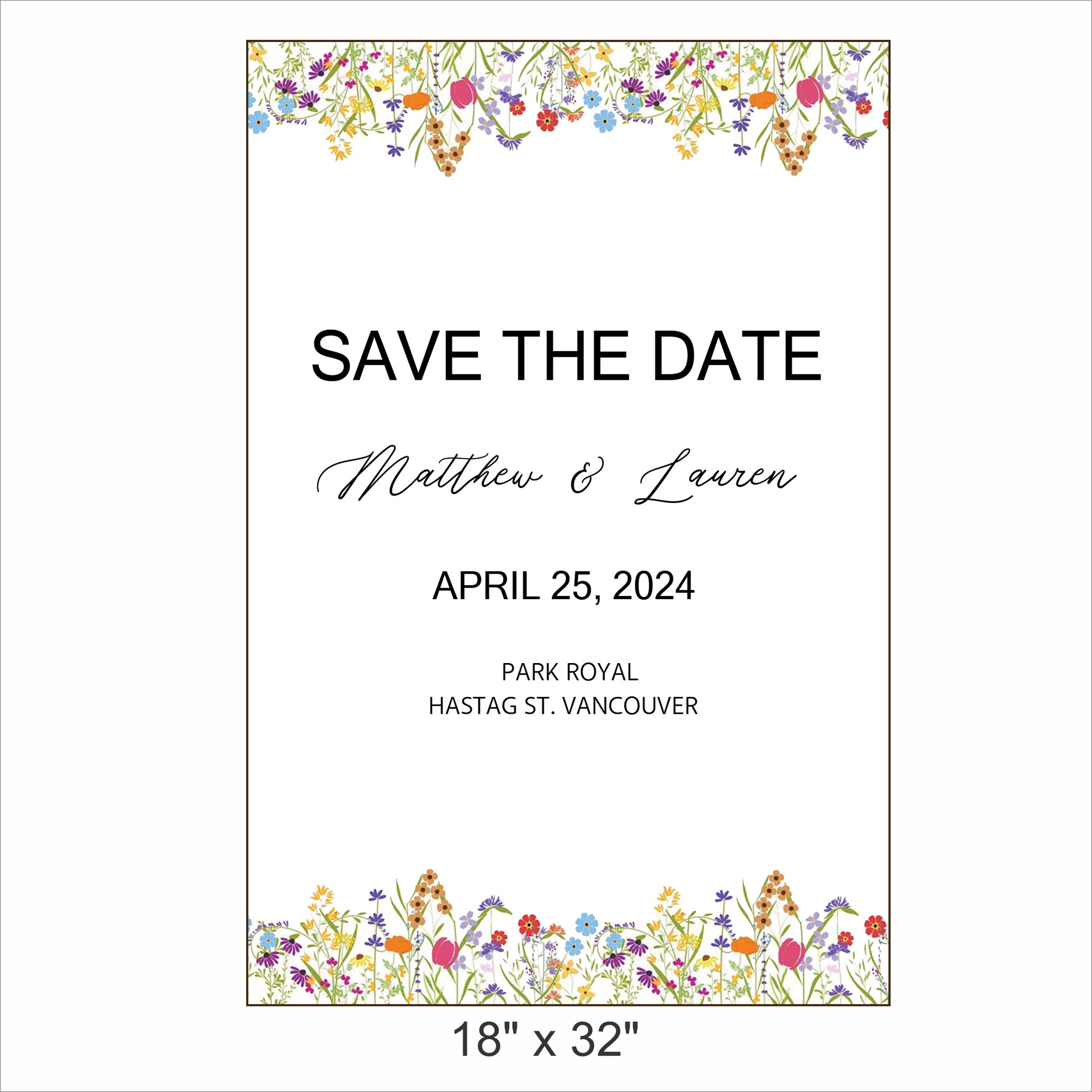 Wild Flower Save the date  E- Invite/Printed Invitation