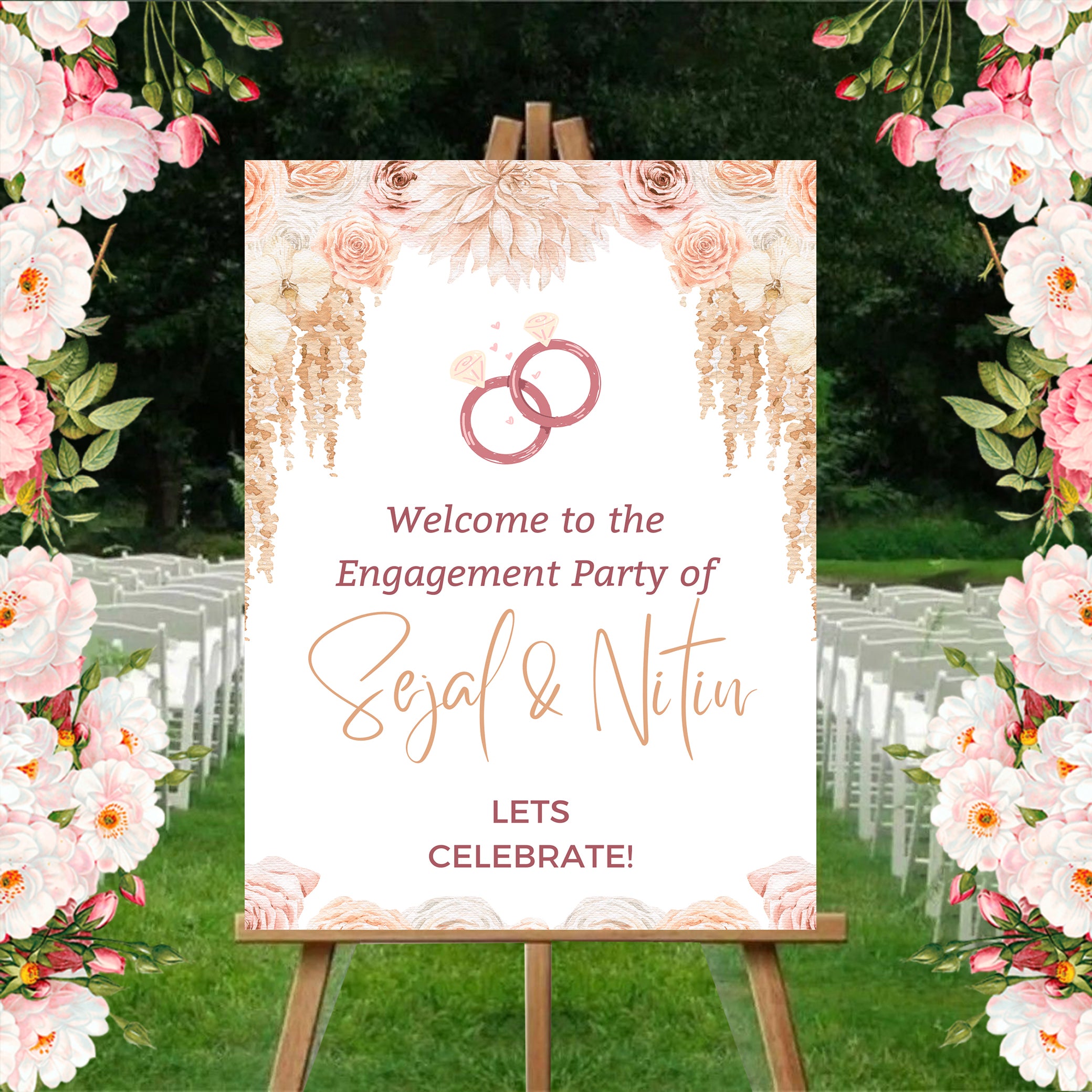 Engagement Party Welcome Board for Decoration