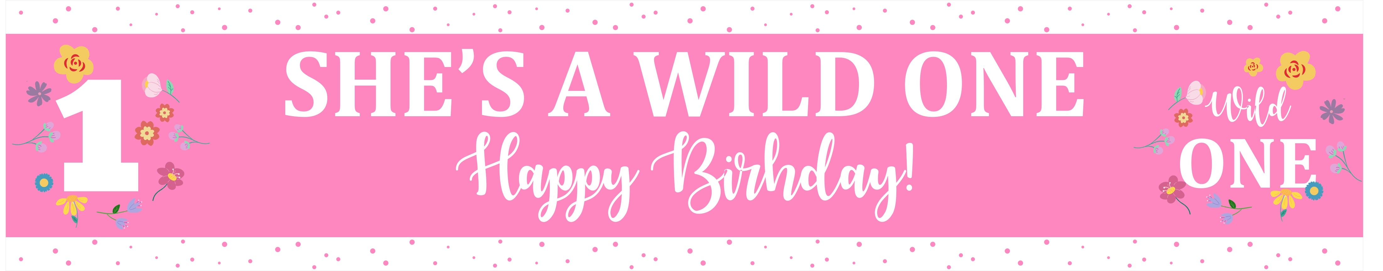 Wild One Birthday Party Long Banner for Decoration