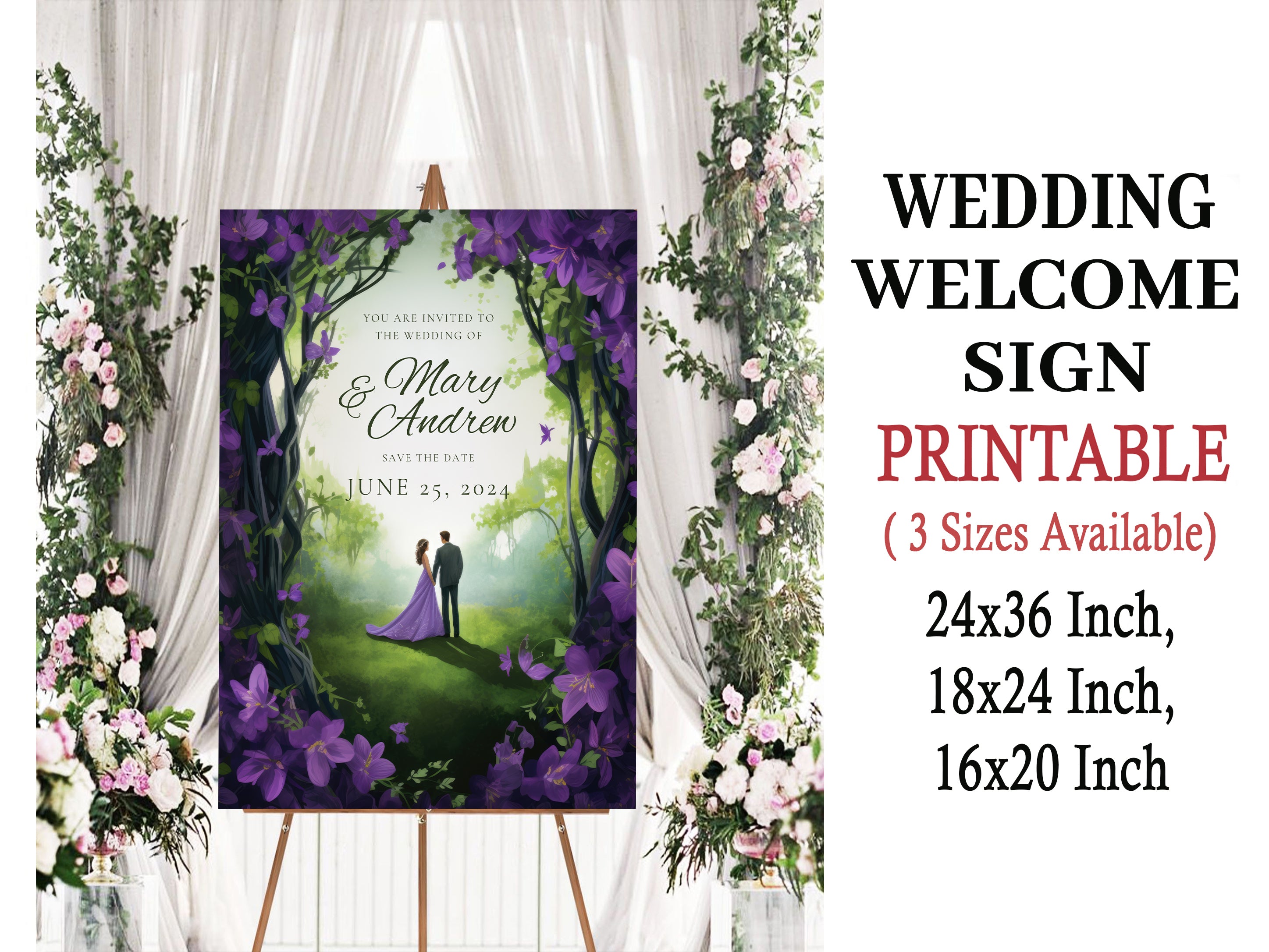 Wedding Welcome Sign Board for Decoration