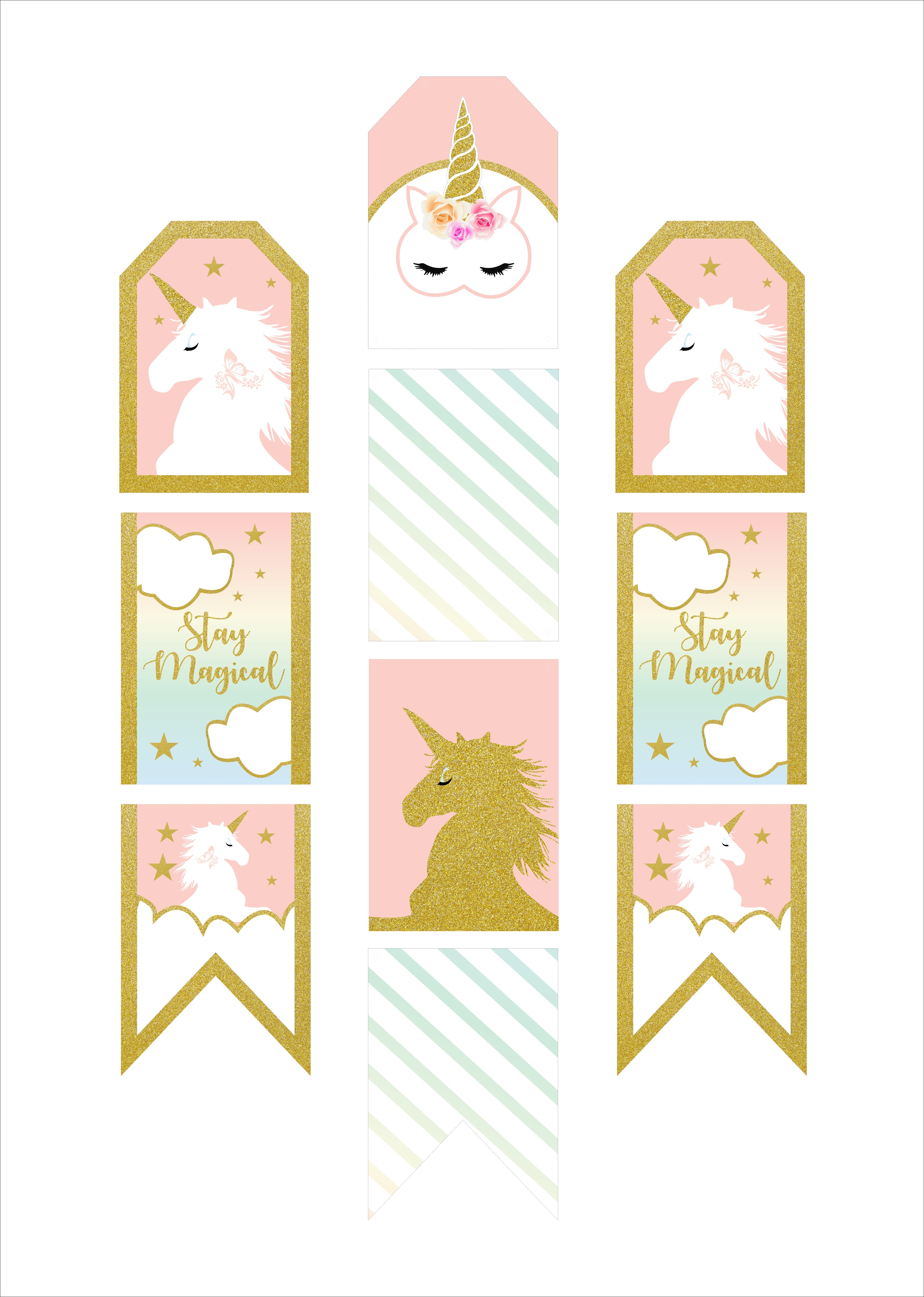 Unicorn Theme Birthday Paper Door Banner/ Wall Decoration.