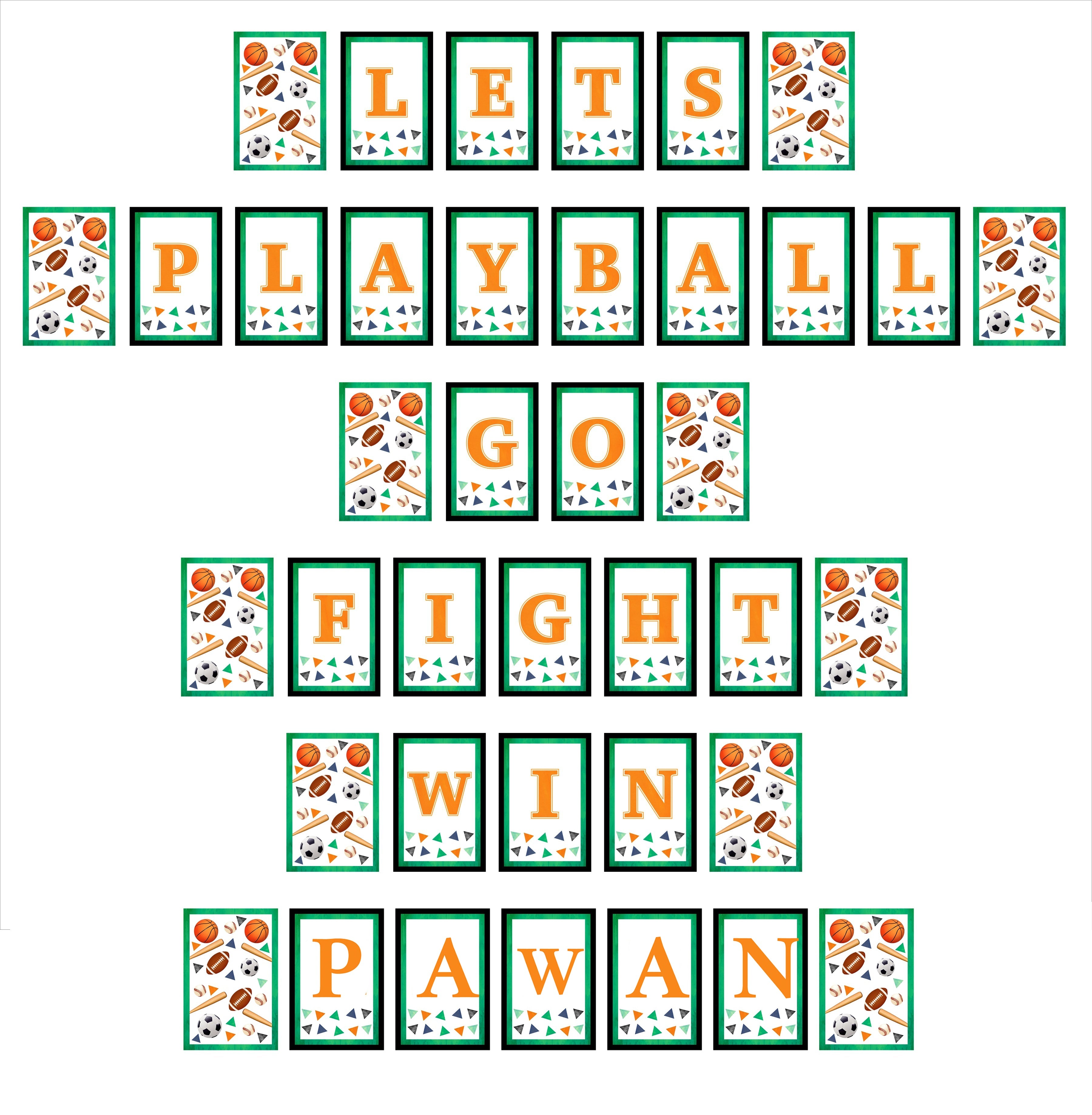Sports Theme Birthday Party Banner for Decoration