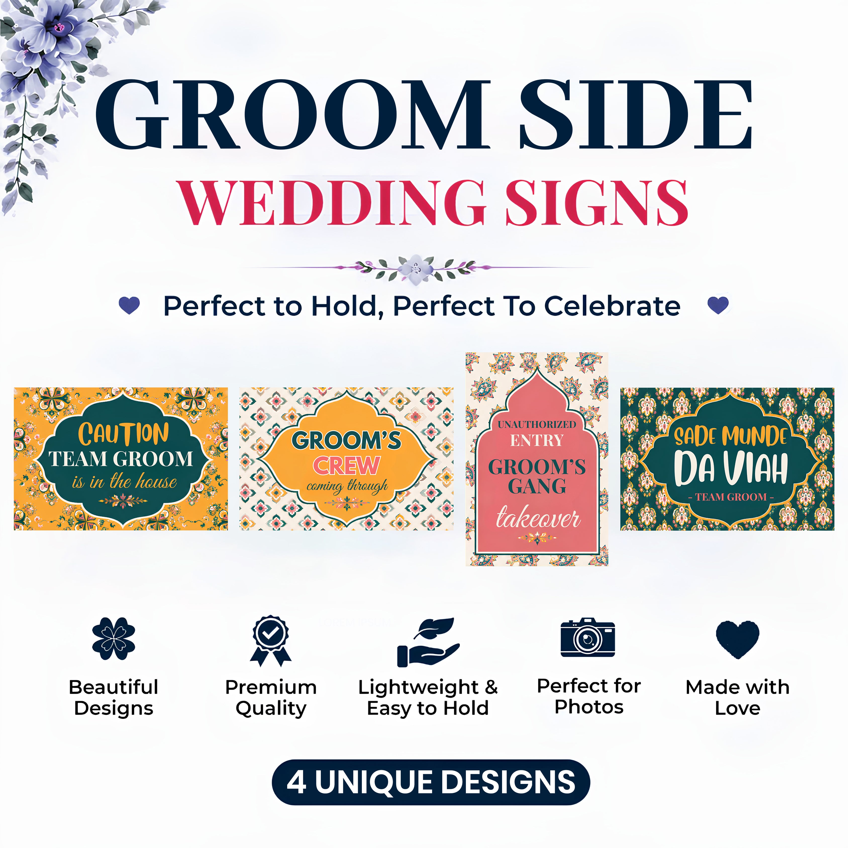 Team Groom Signs / Pujnabi Jaggo Crasher Wedding Sign