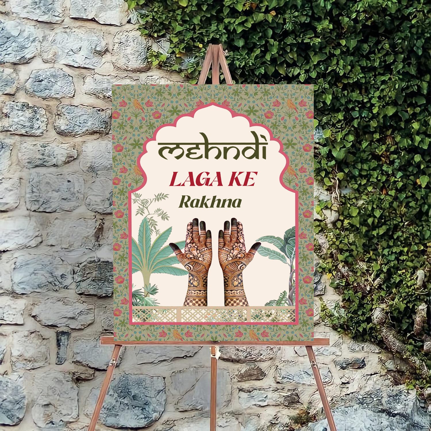 Mehndi Ceremony Signage or Welcome Board for Decoration