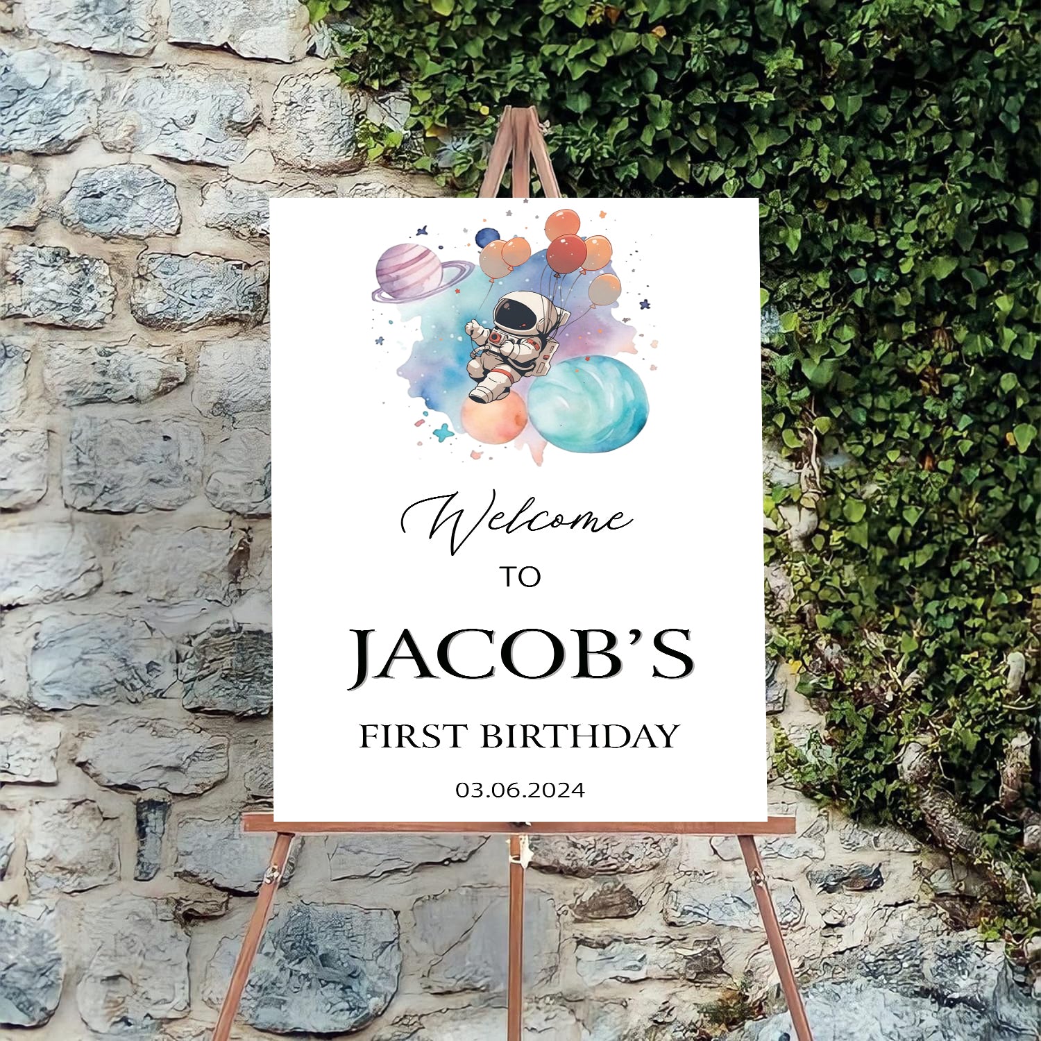 Space Theme Birthday Party Yard Sign/Welcome Board