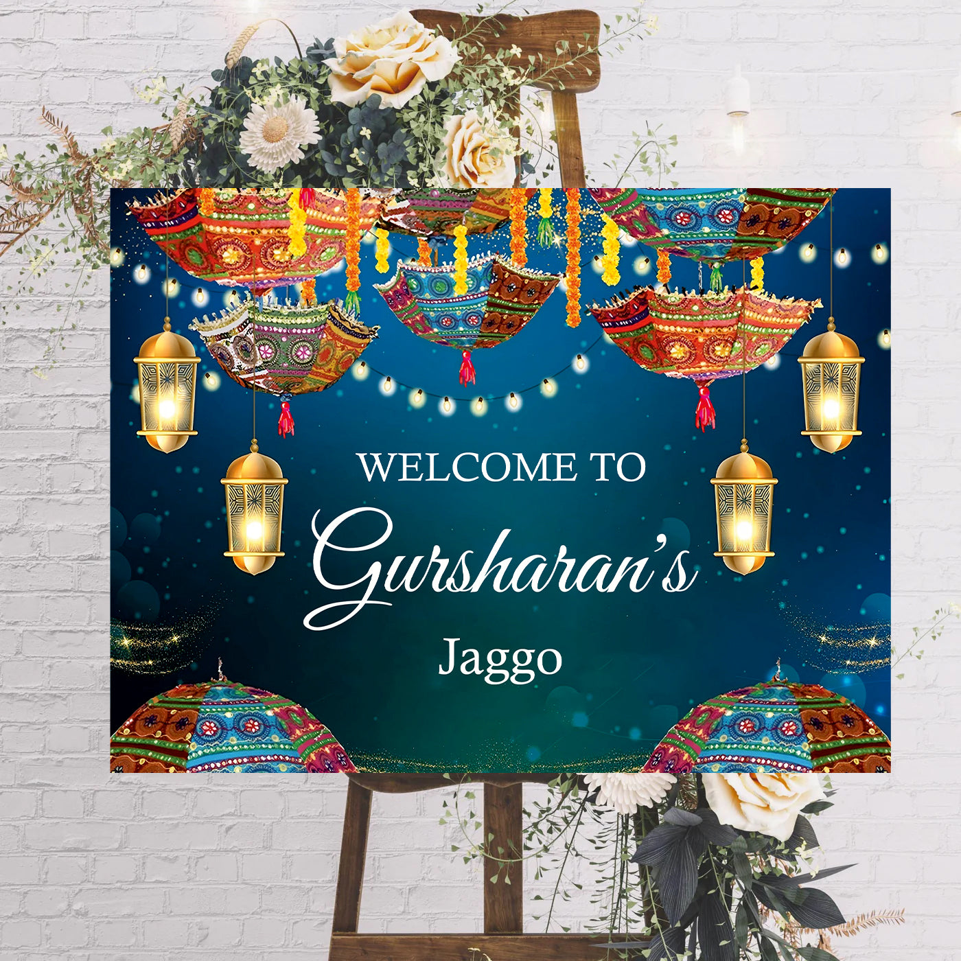 Mehndi Ceremony Signage or Welcome Board for Decoration