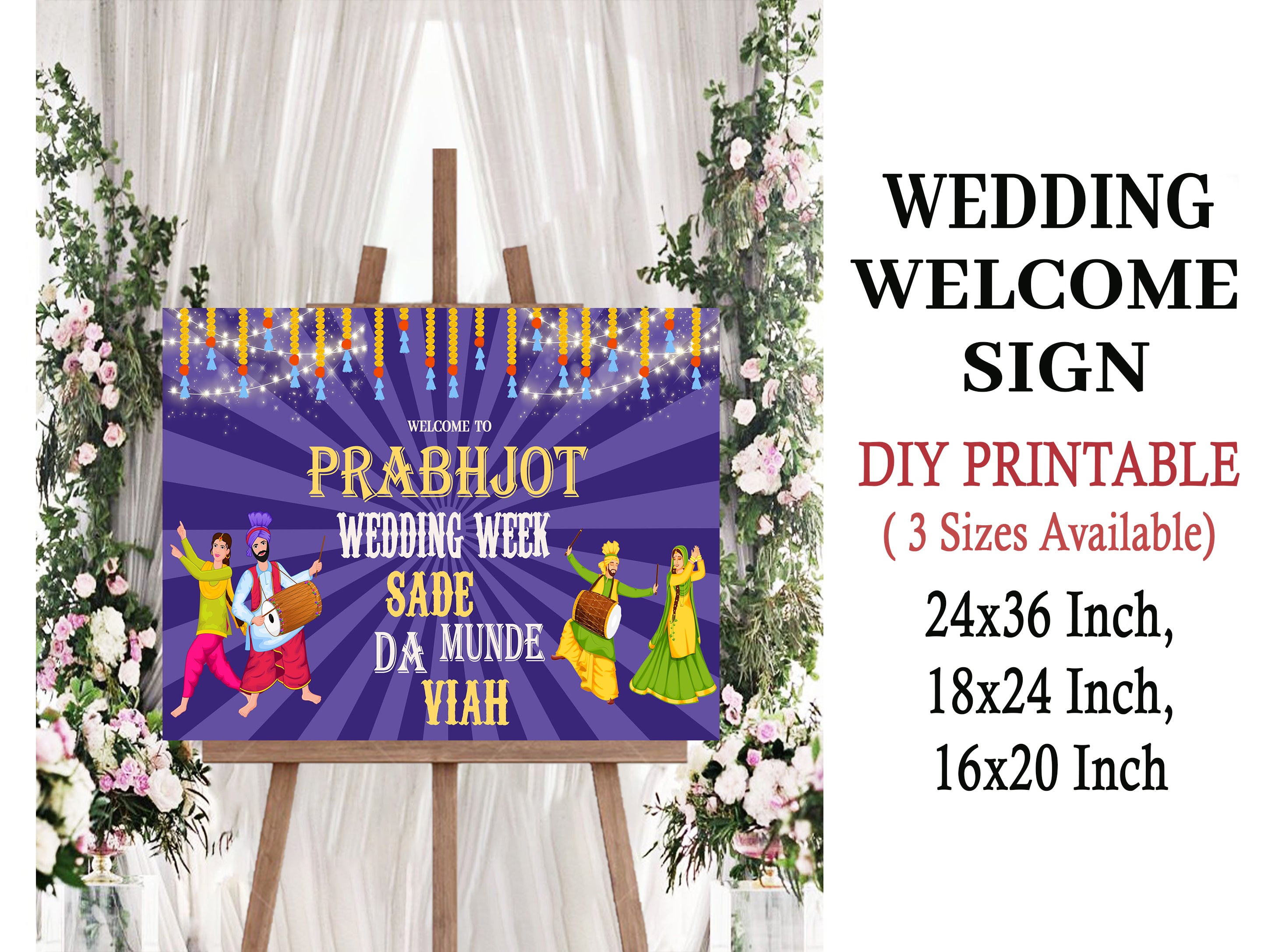 Indian Wedding Ceremony /Welcome Board for Decoration