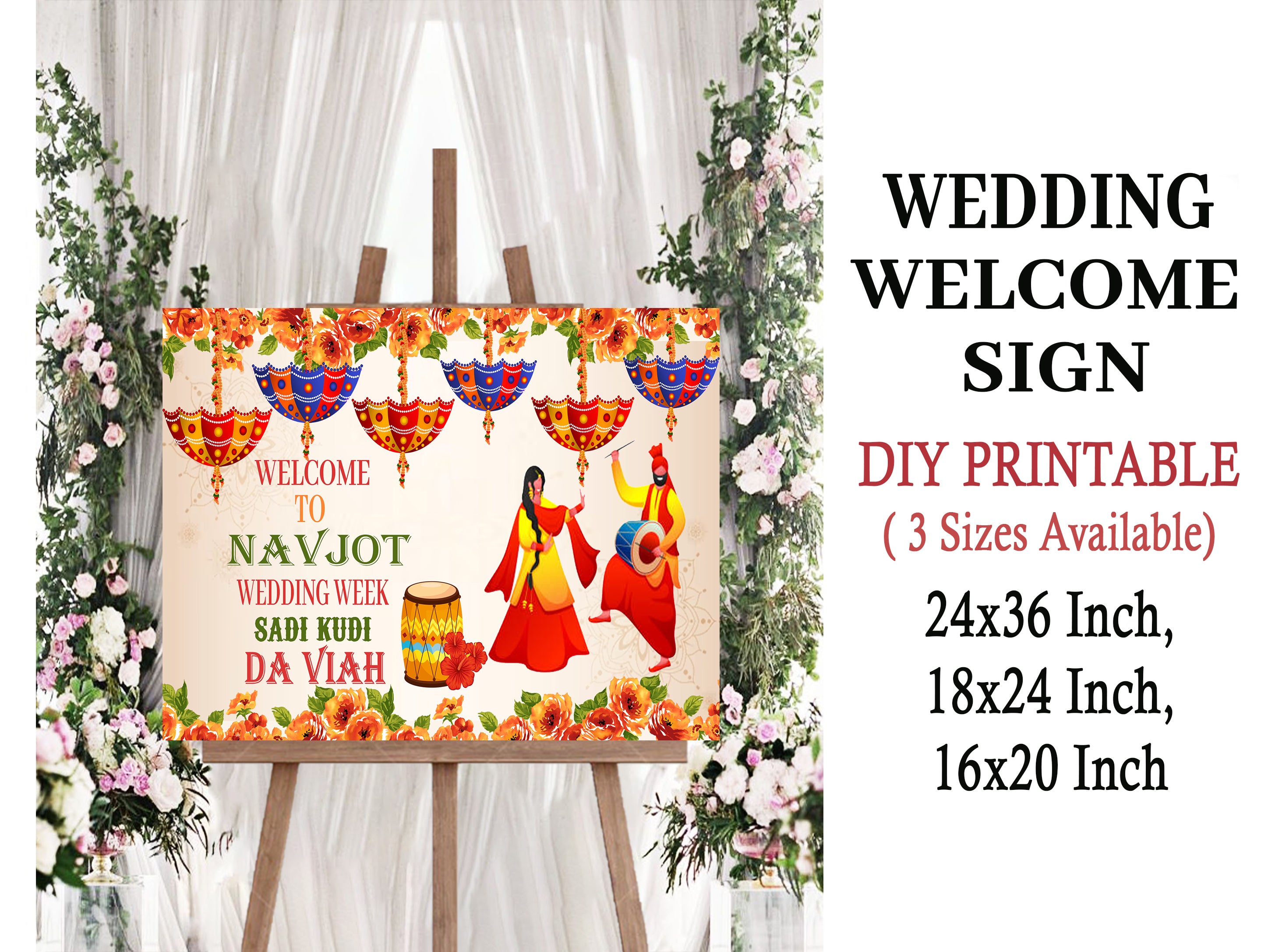 Indian Wedding Ceremony /Welcome Board for Decoration
