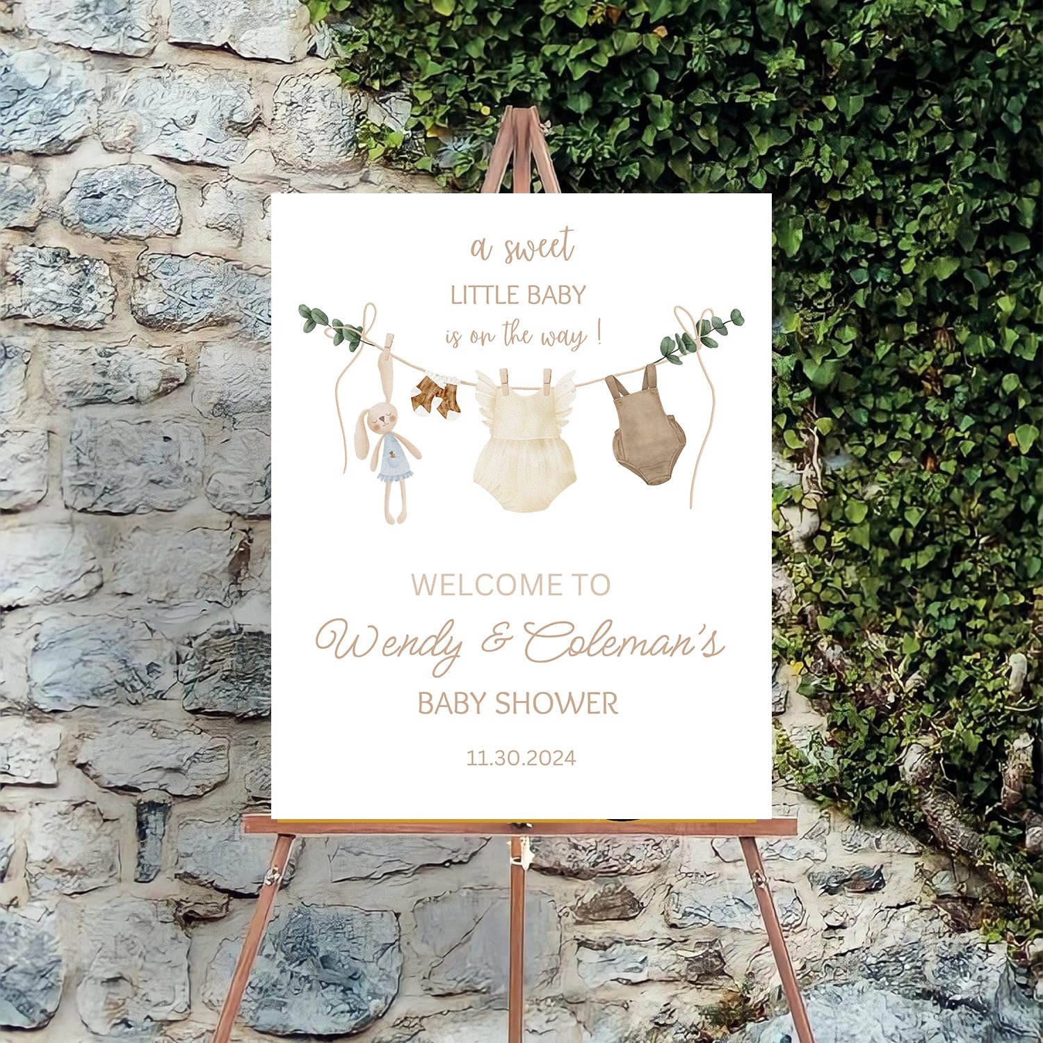 Baby Shower Welcome Board Sign for Decoration