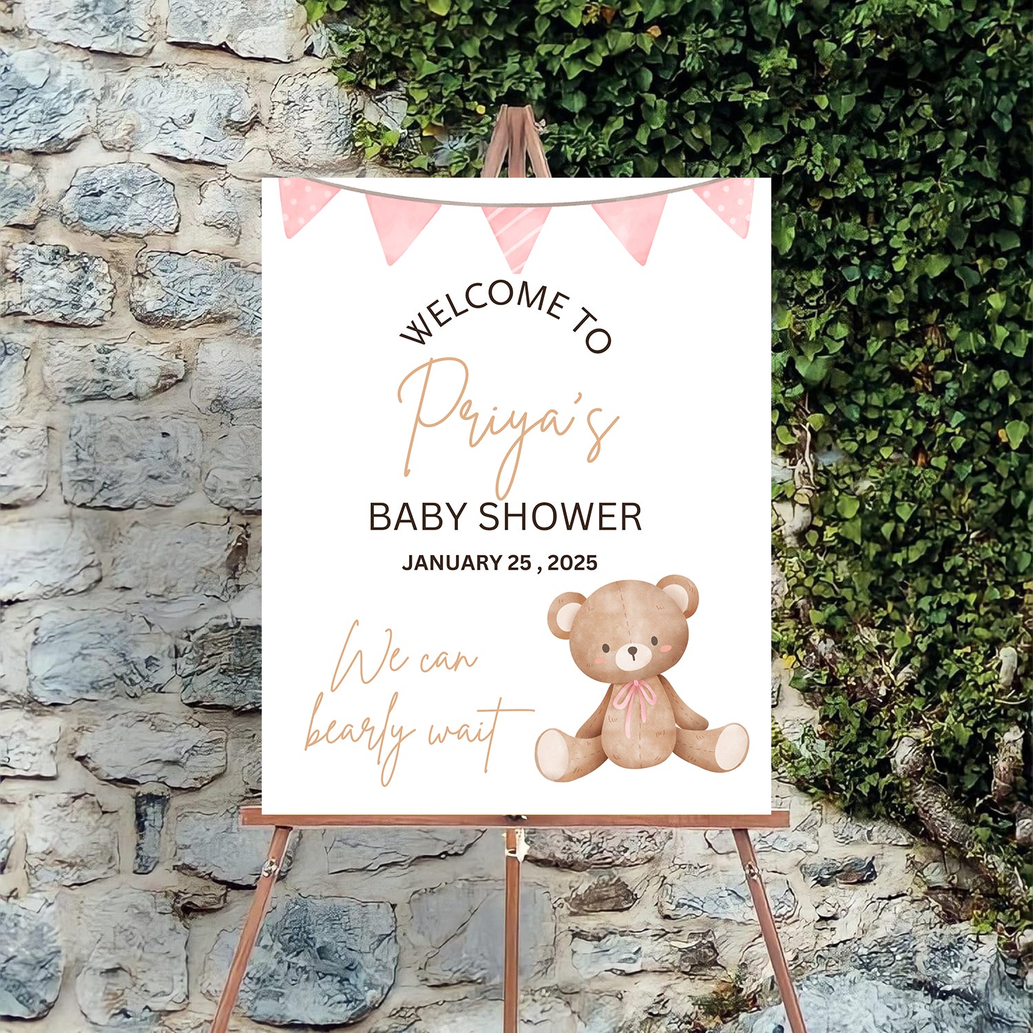 Baby Shower Welcome Board Sign for Decoration