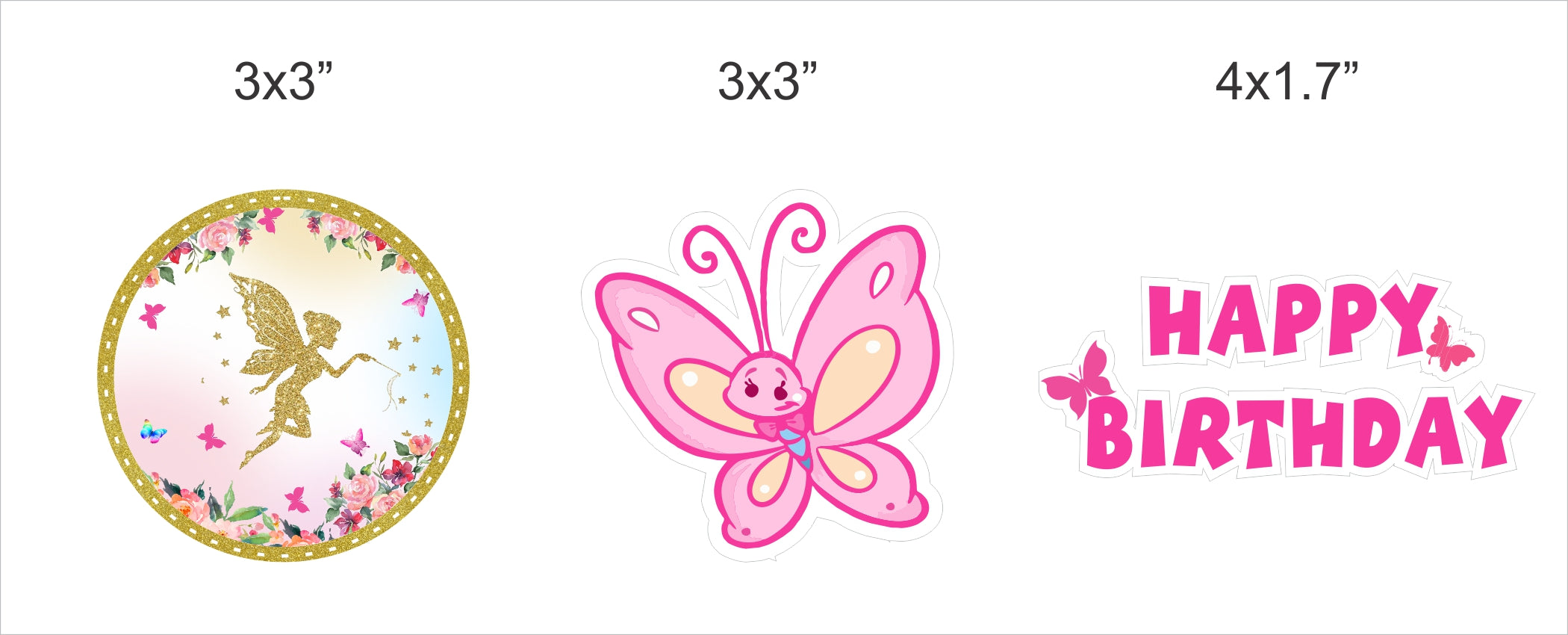 Butterflies and Fairies Birthday Party Cupcake Toppers for Decoration