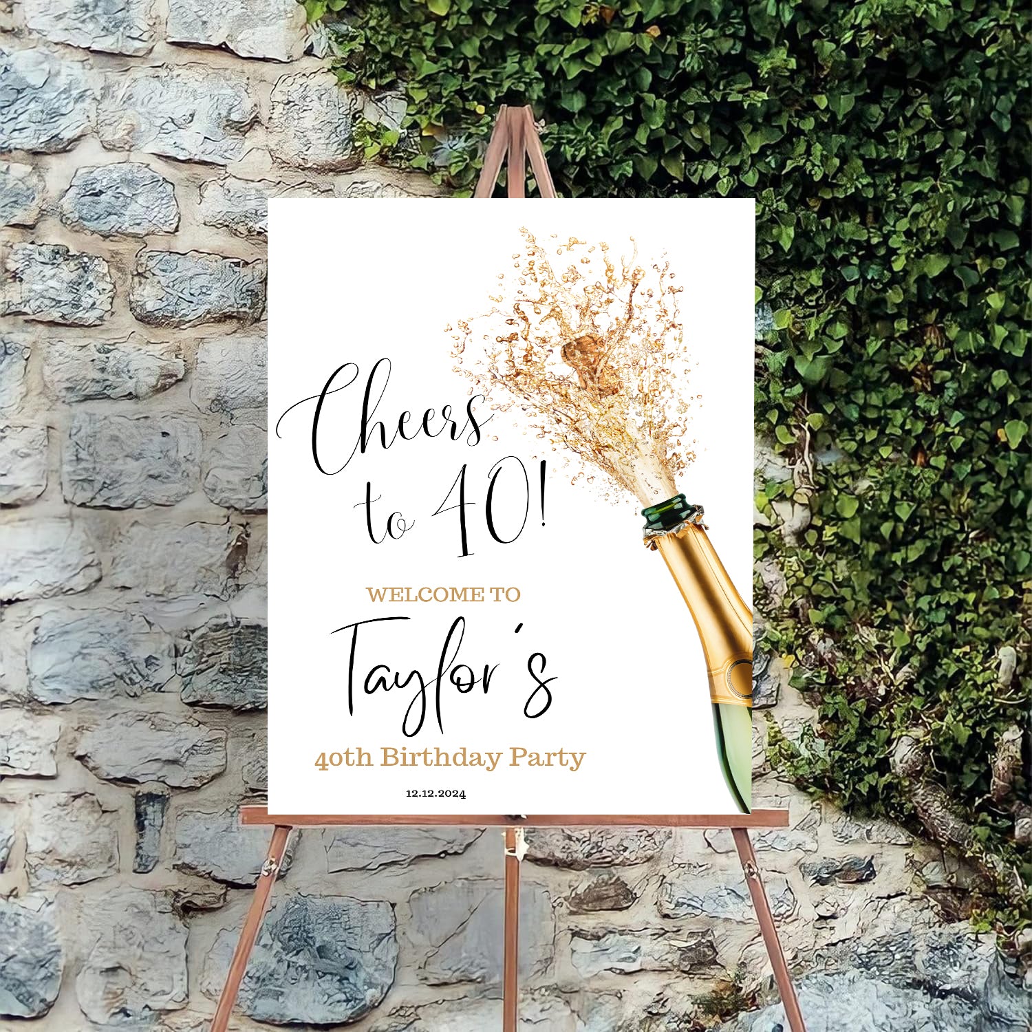 40th Theme Birthday Party Yard Sign/Welcome Board