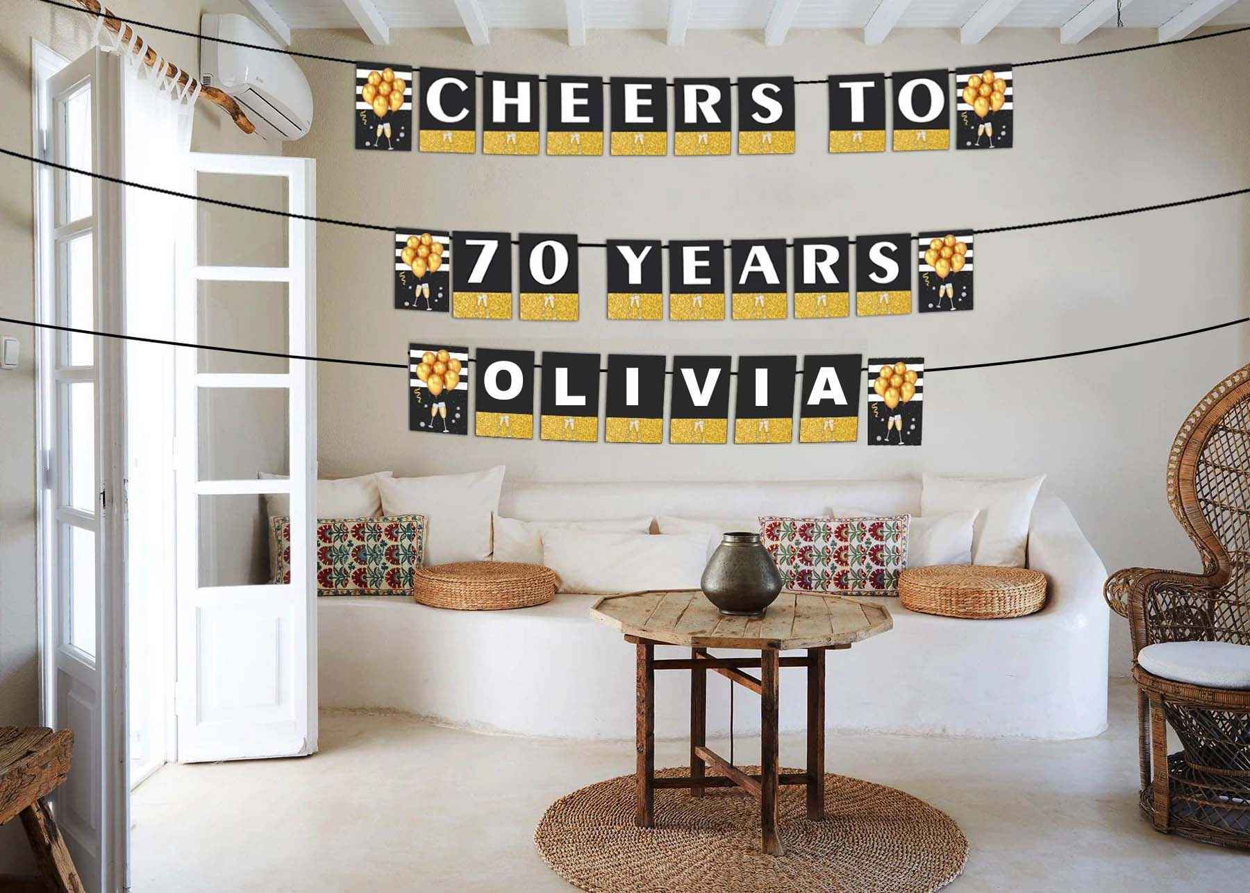 70th Birthday Party Banner for Decoration