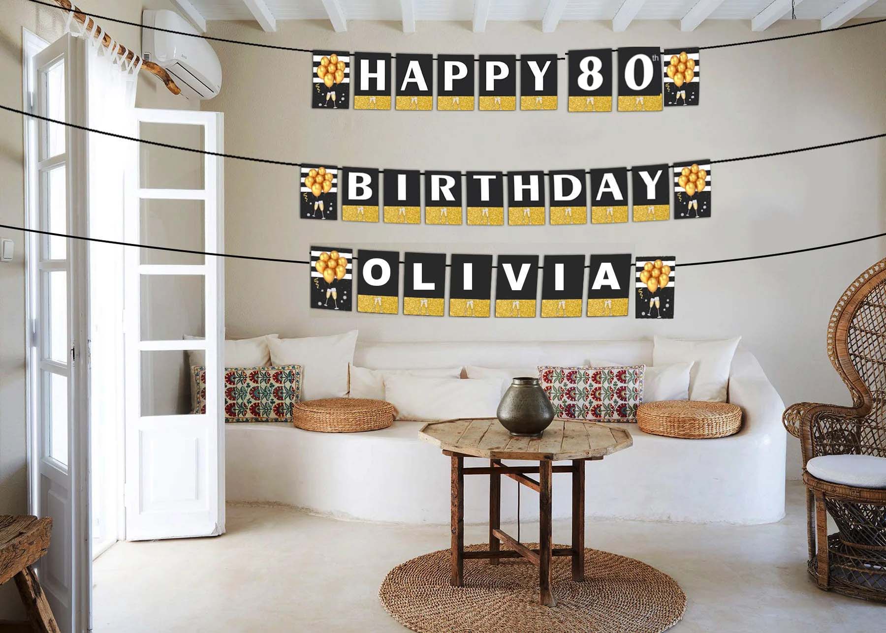 80th Birthday Party Banner for Decoration