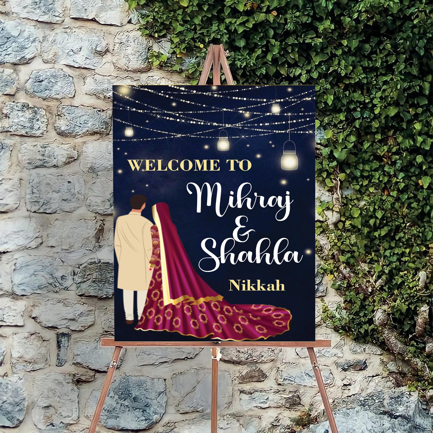 Islamic Wedding Sign/Nikkah Ceremony Board for Decoration
