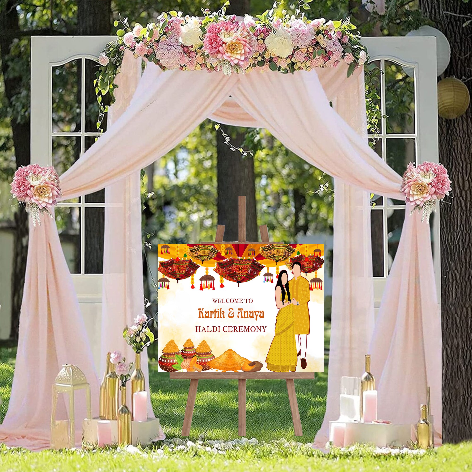 Haldi Ceremony Wedding Welcome Board/Sign for Decoration