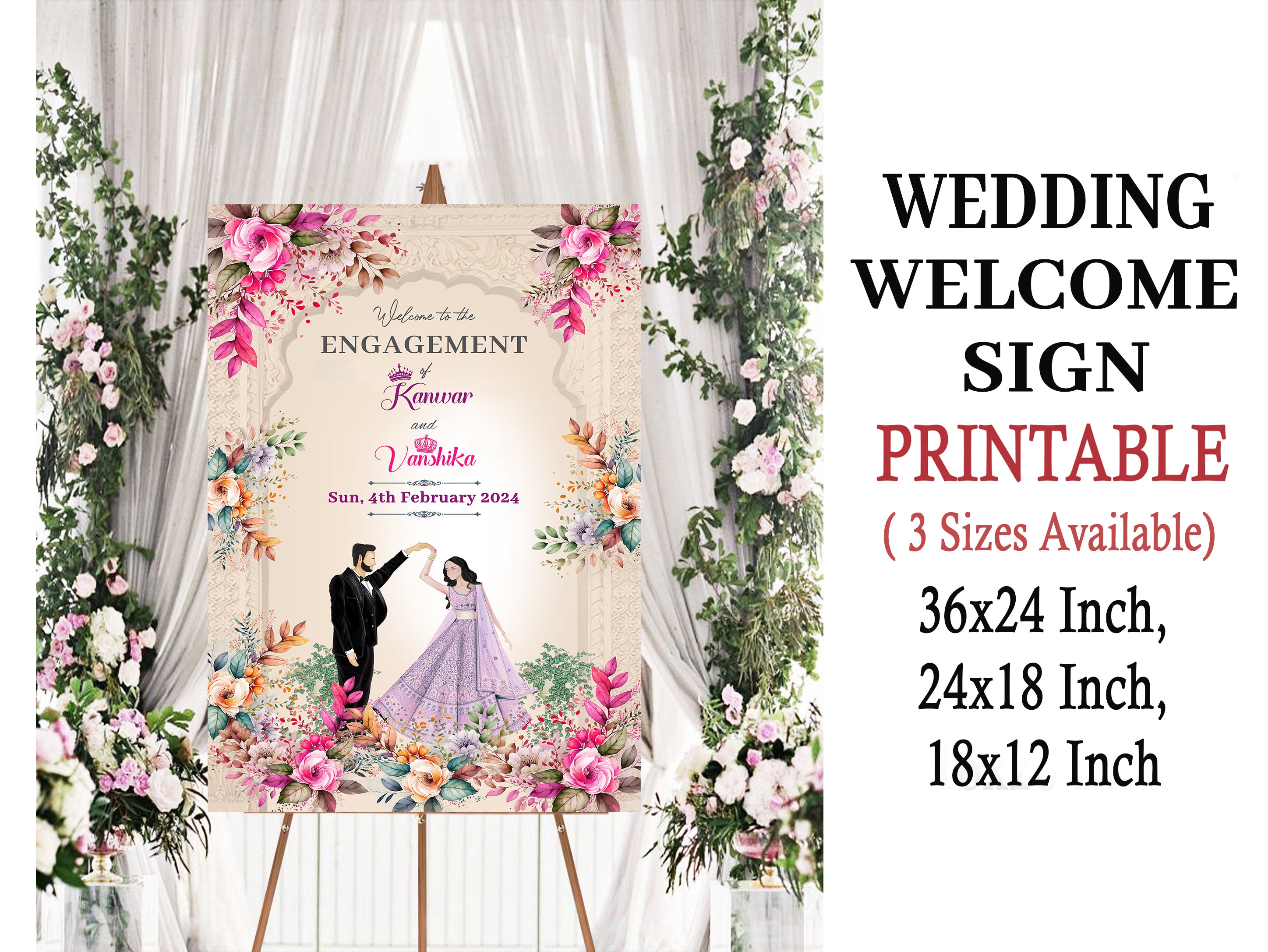 Engagement Ceremony Welcome Board for Decoration