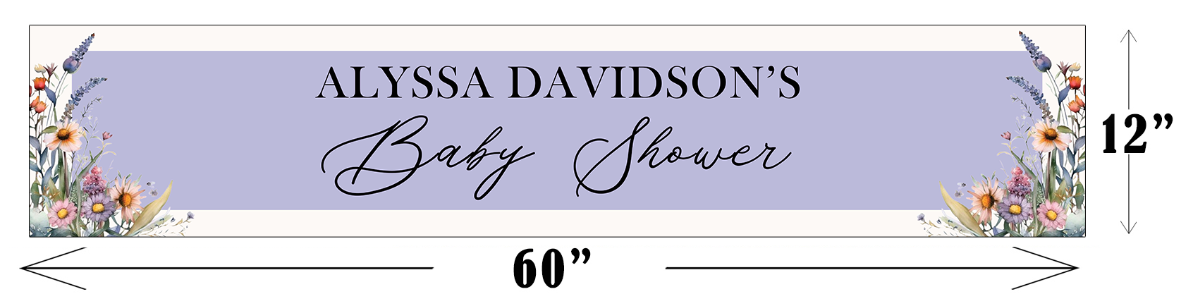Wild Flower Theme Long Banner for Decoration