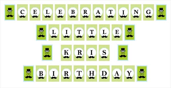 Little Man Theme Birthday Party Banner for Decoration