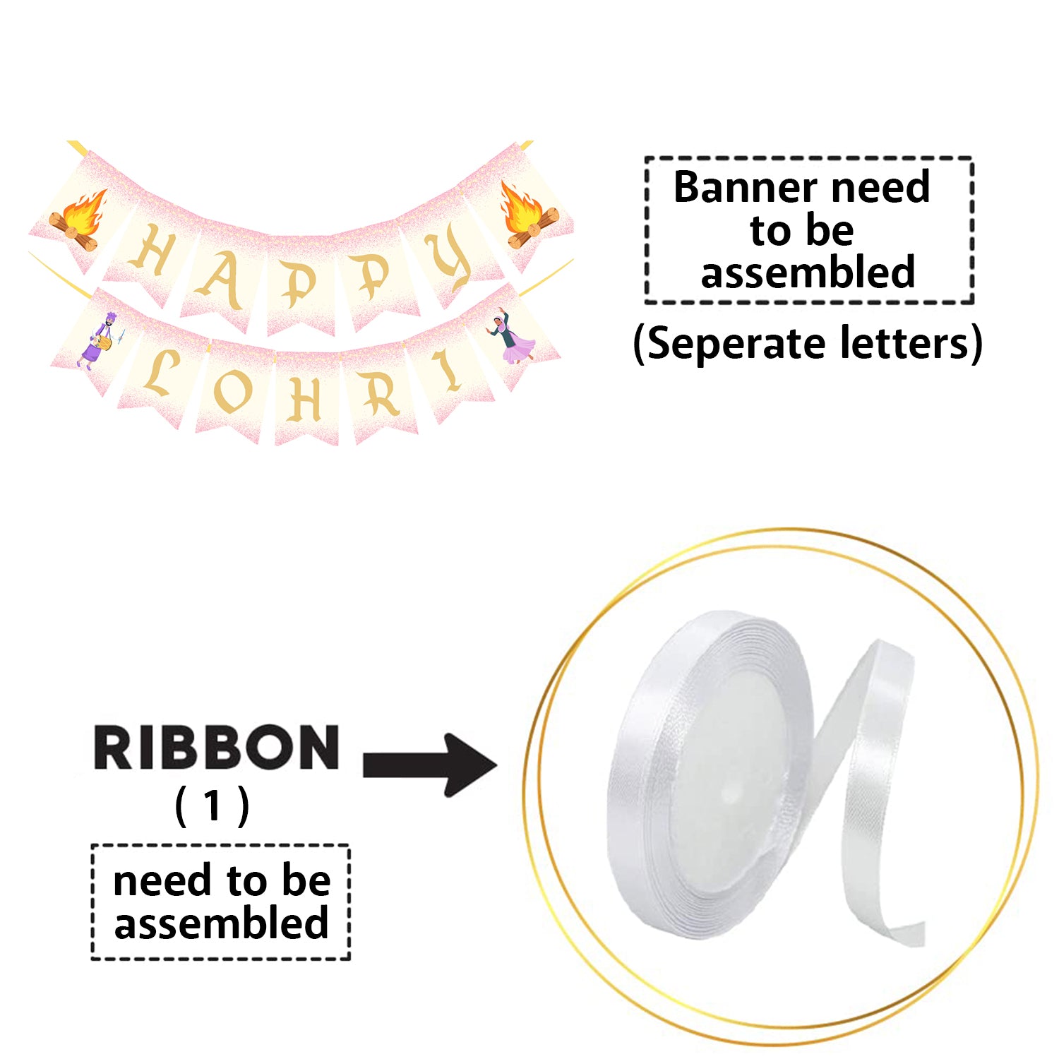 Happy Lohri Banner or Buntings for Decoration