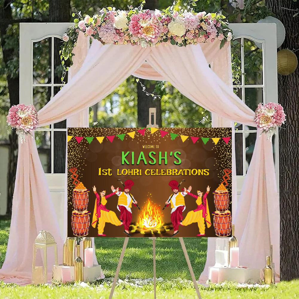 Lohri Party personalized Yard Sign/Welcome Board
