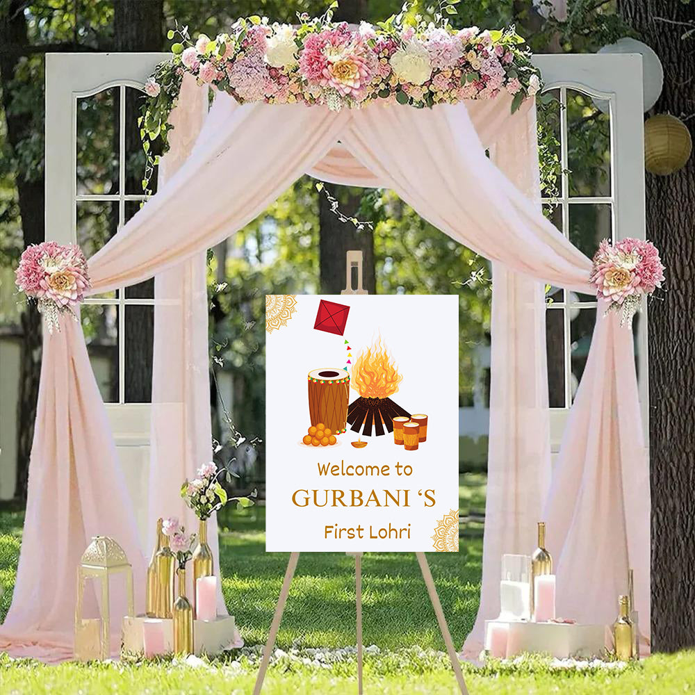 Lohri Party Personalized Yard Sign/Welcome Board