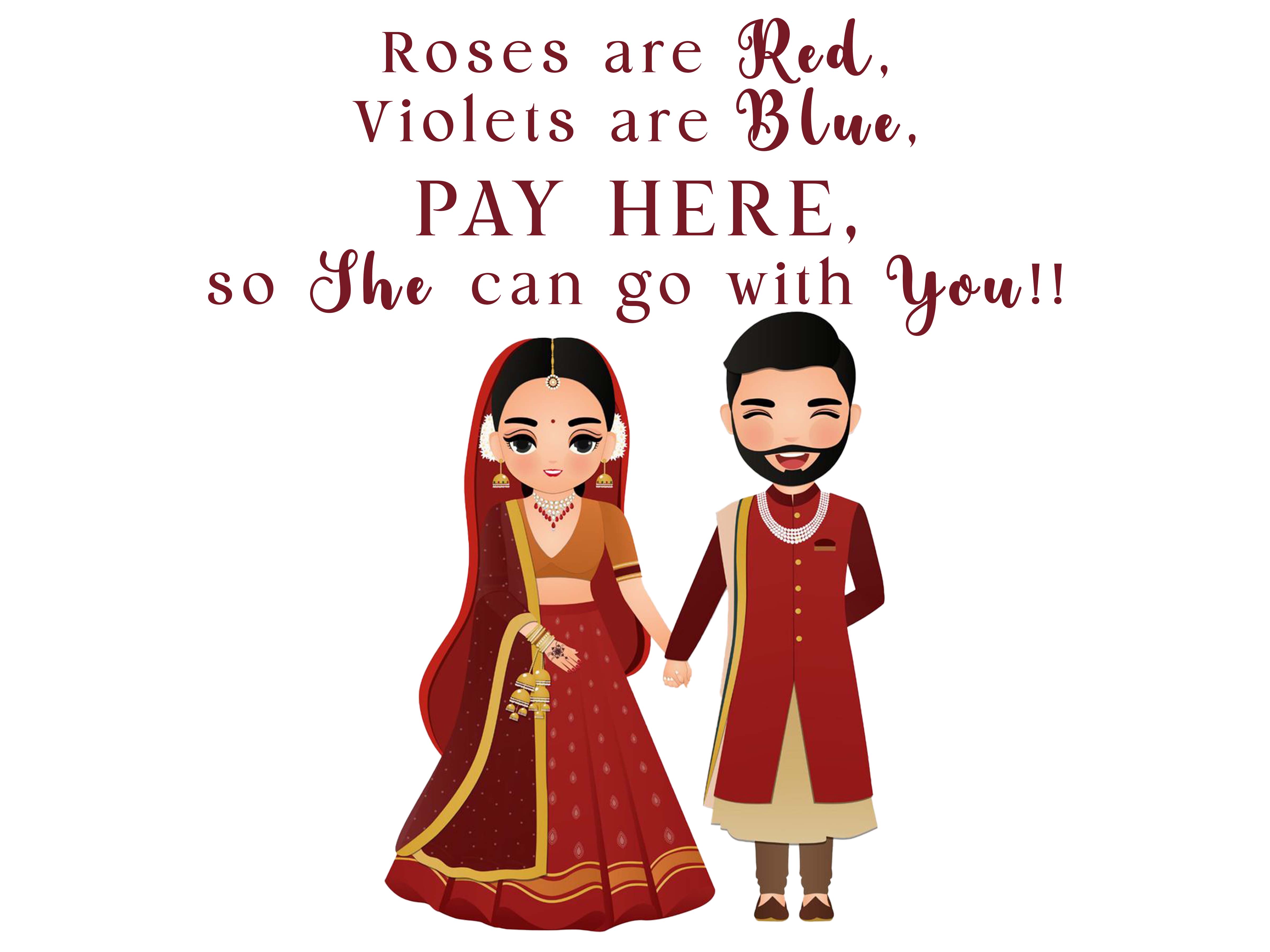 Fun Desi Wedding Signs/ Desi Indian Wedding/ Hindu Wedding Rasam Signs