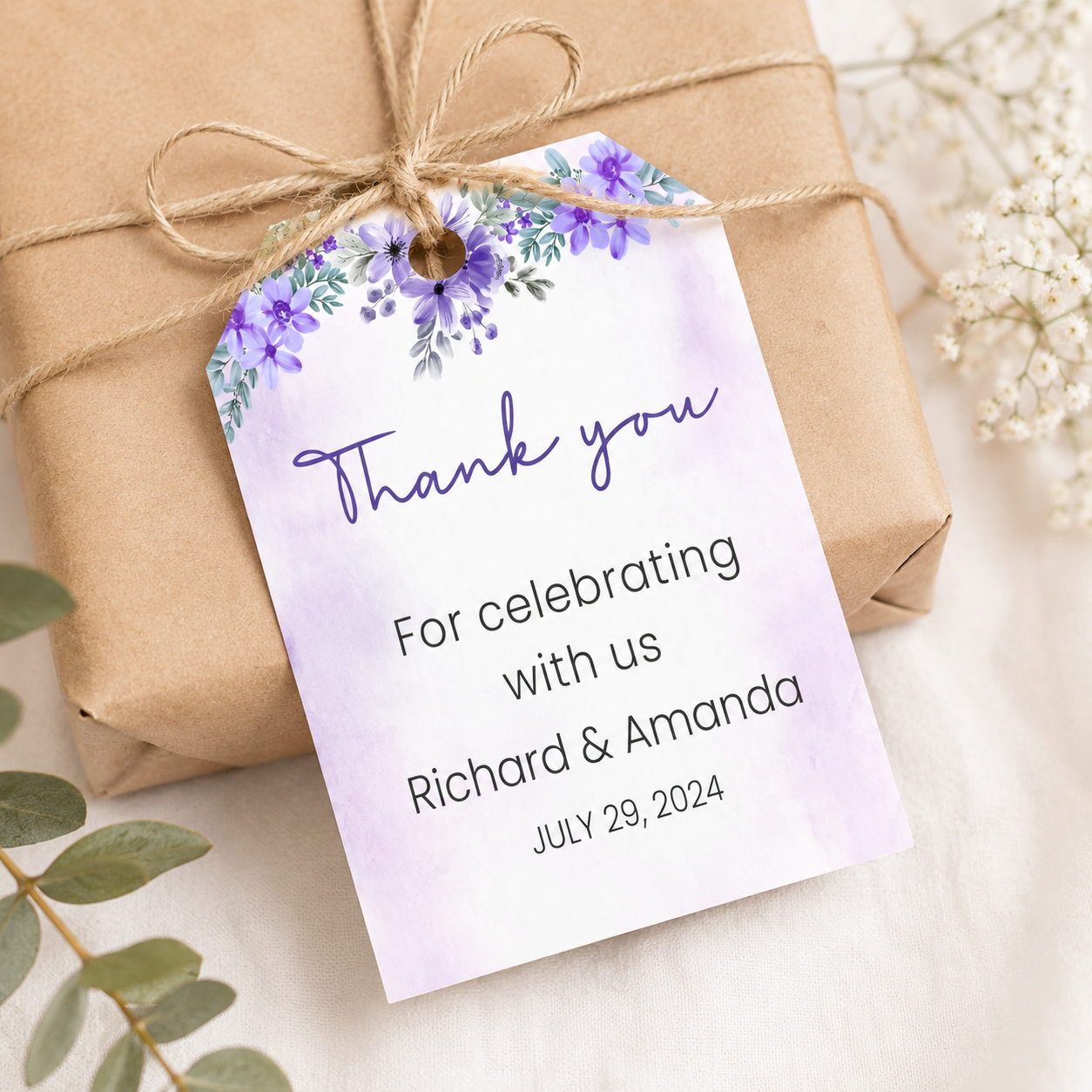 Wedding Thank You Favor Tag/Stickers