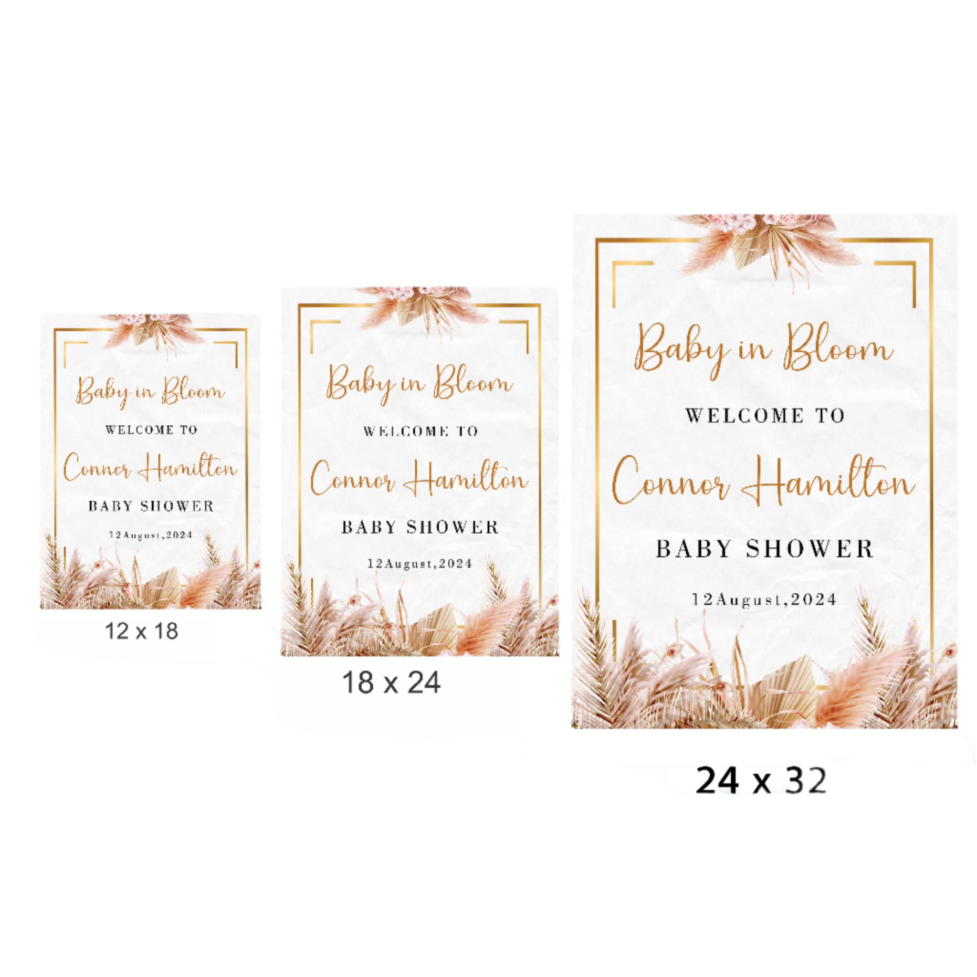 Baby in Bloom Baby Shower Welcome Board Sign for Decoration