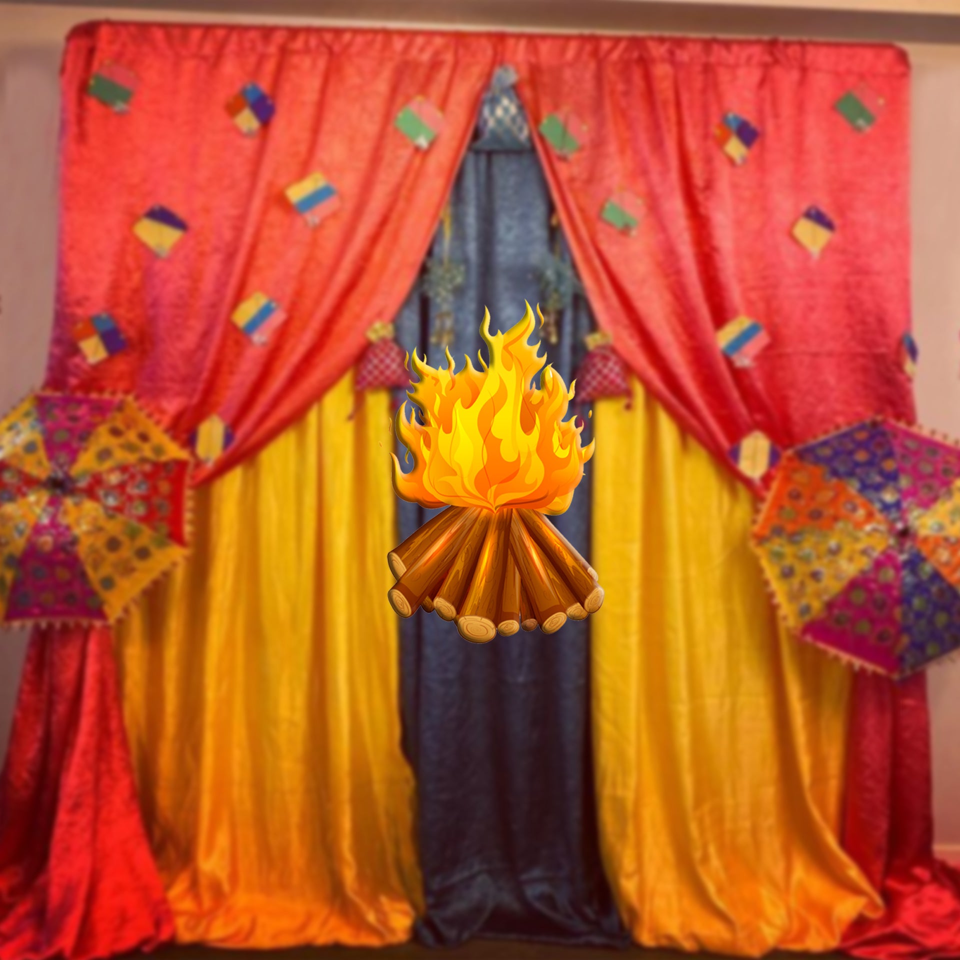 Lohri Party Cutouts for Decoration- 1 Bonfire Cutout
