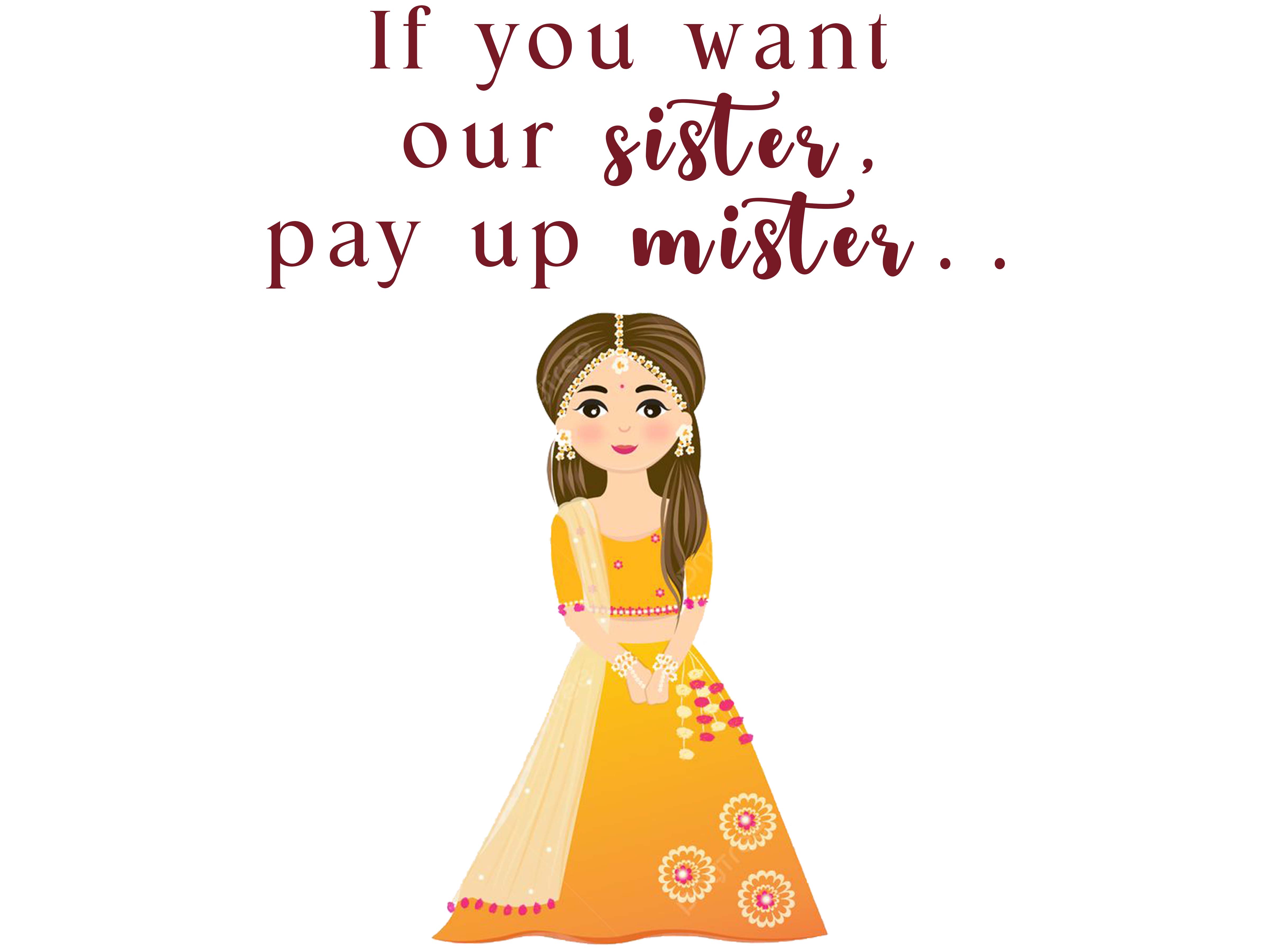 Fun Desi Wedding Signs/ Desi Indian Wedding/ Hindu Wedding Rasam Signs