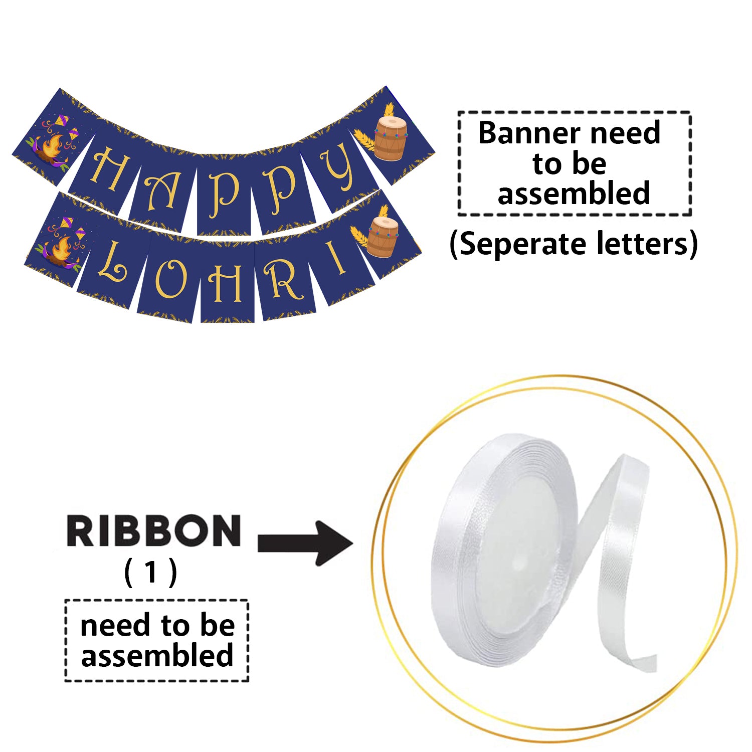 Happy Lohri Banner or Buntings for Decoration