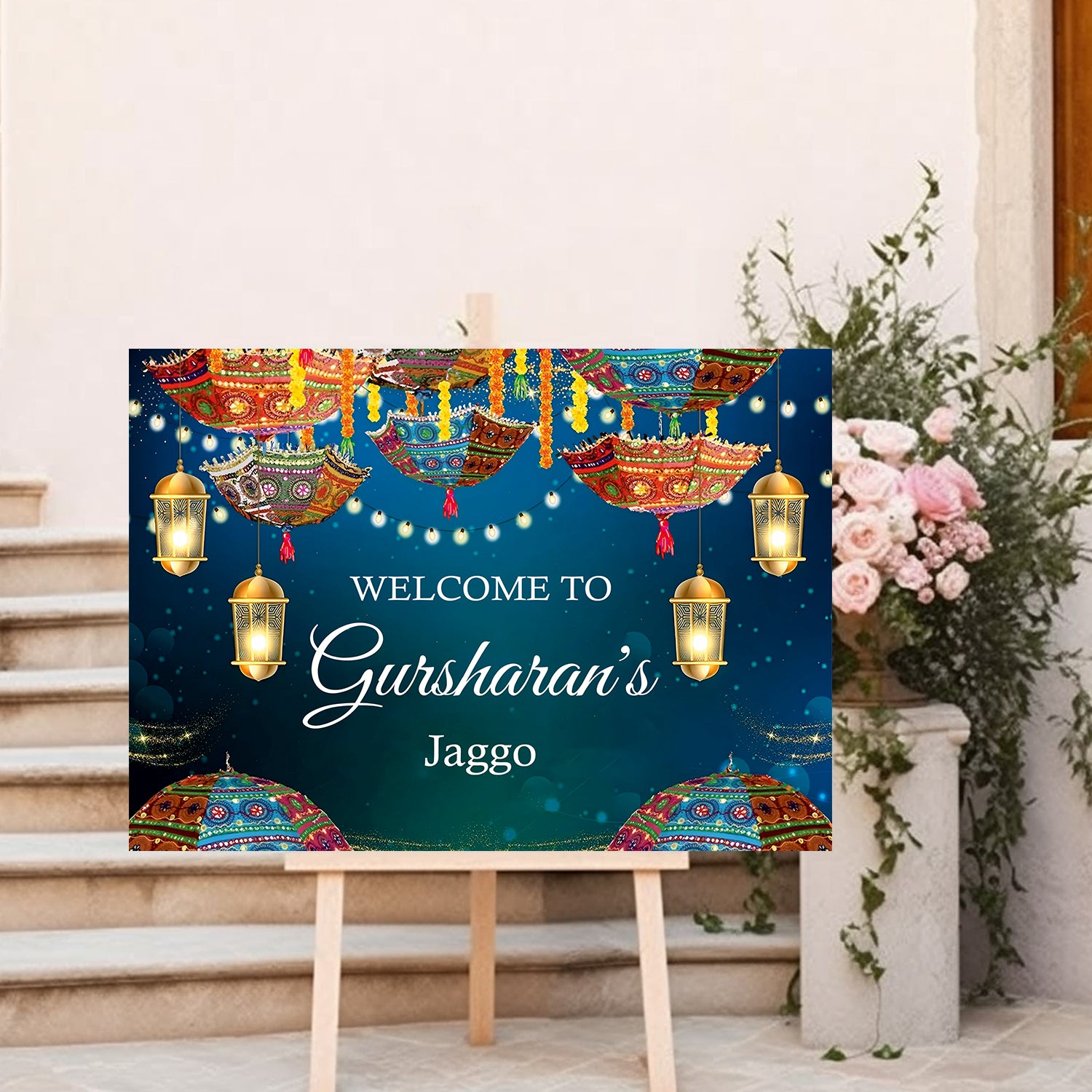 Mehndi Ceremony Signage or Welcome Board for Decoration