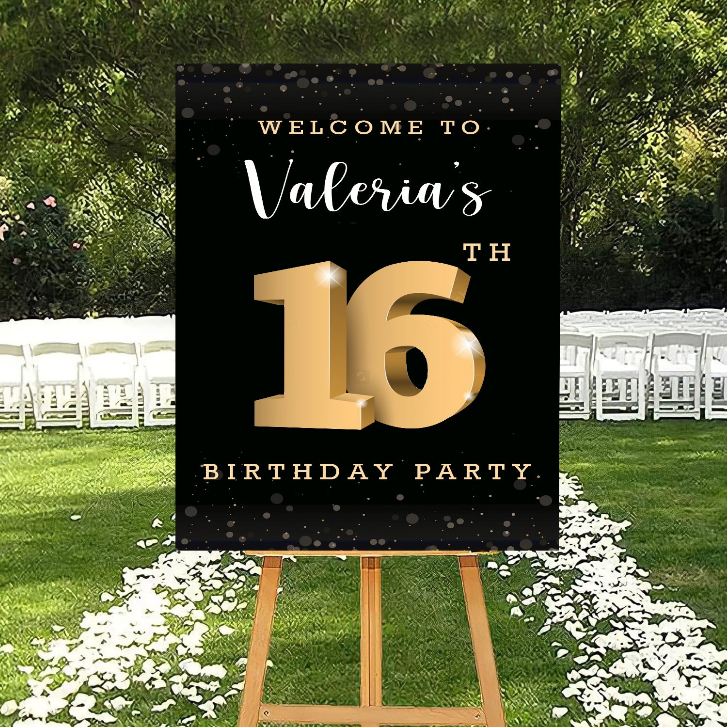 16th Theme Birthday Party Yard Sign/Welcome Board