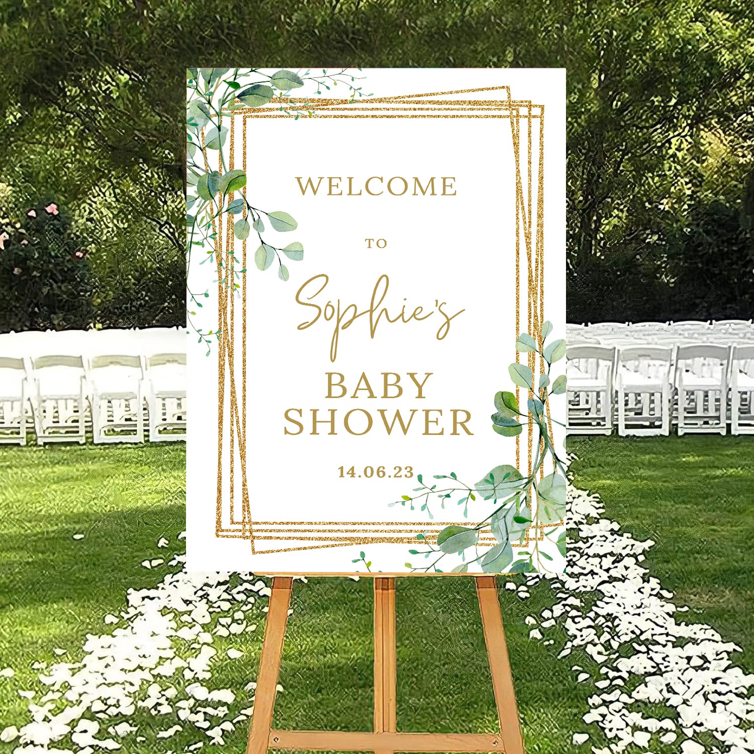 Baby Shower Welcome Board Sign for Decoration