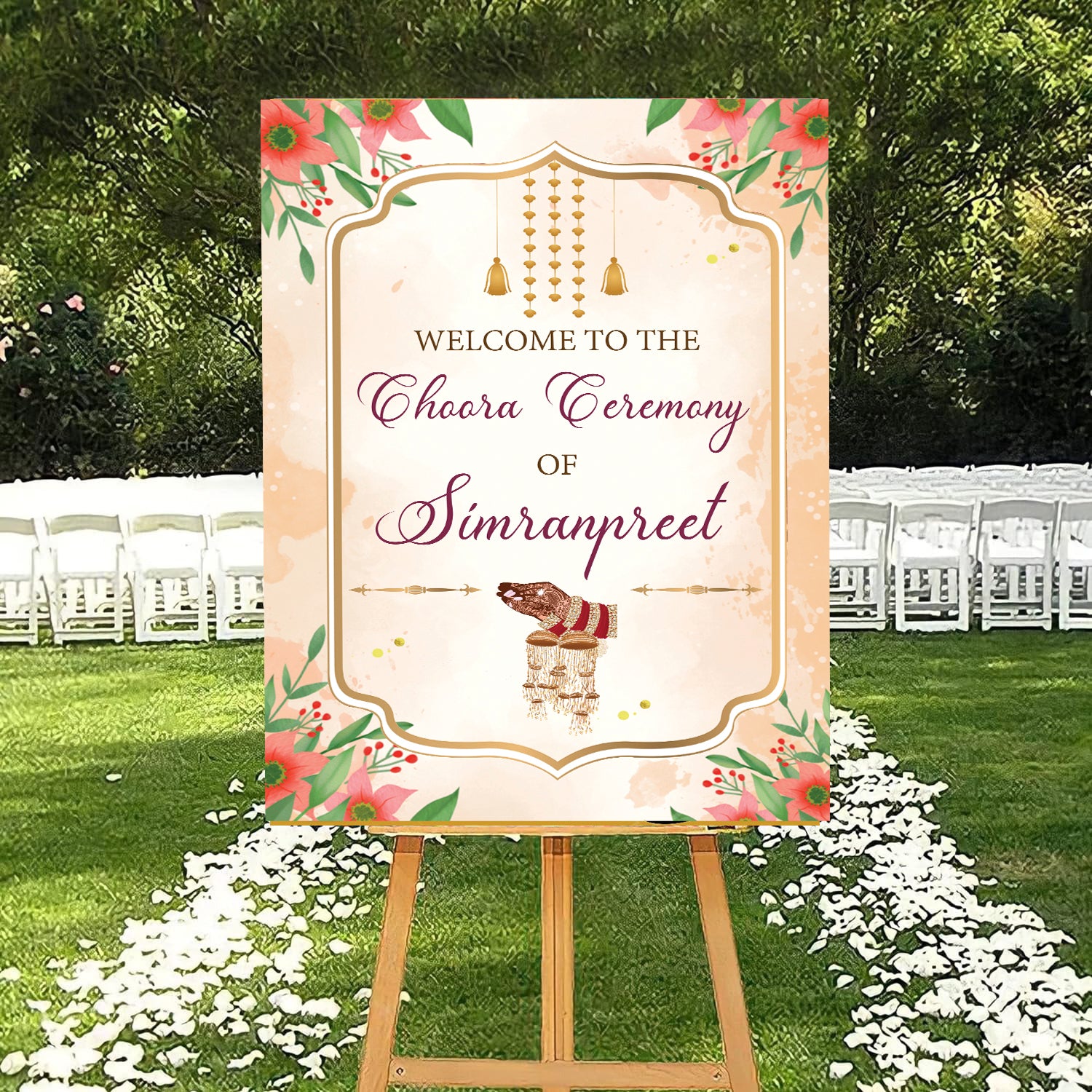 Choora Ceremony Signage Welcome Board for Decoration
