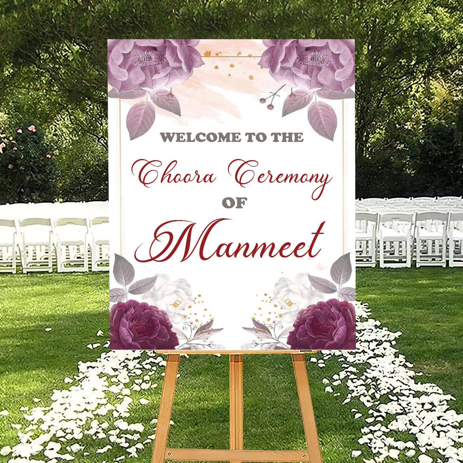 Choora Ceremony Signage Welcome Board for Decoration