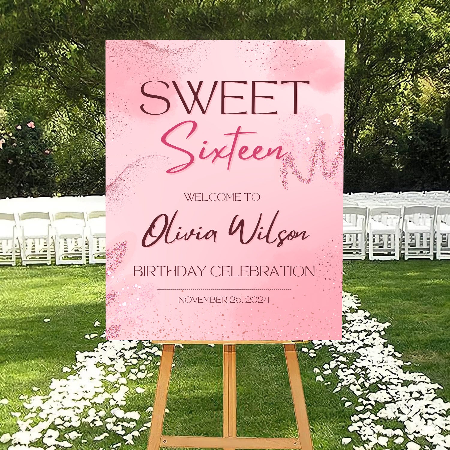 16th Theme Birthday Party Yard Sign/Welcome Board