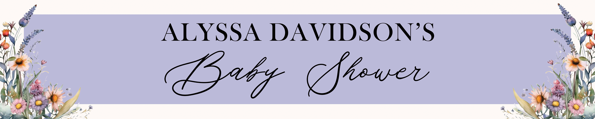 Wild Flower Theme Long Banner for Decoration