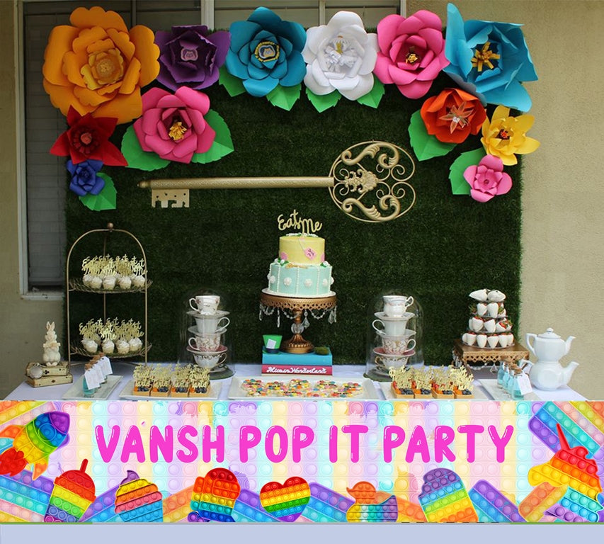 Pop It Birthday Party Long Banner for Decoration