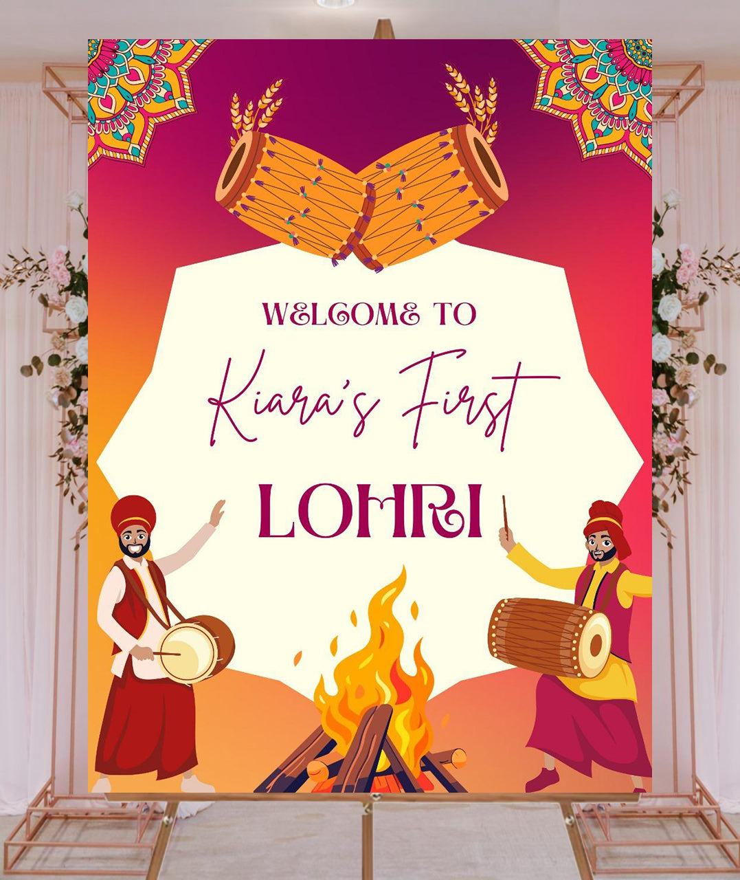 Lohri Party Personalized Yard Sign/Welcome Board