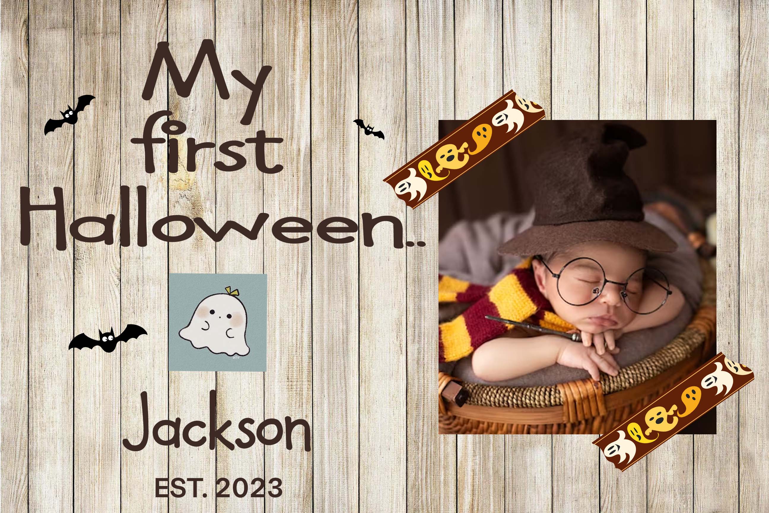 Personalize Baby First Halloween Board for Decoration