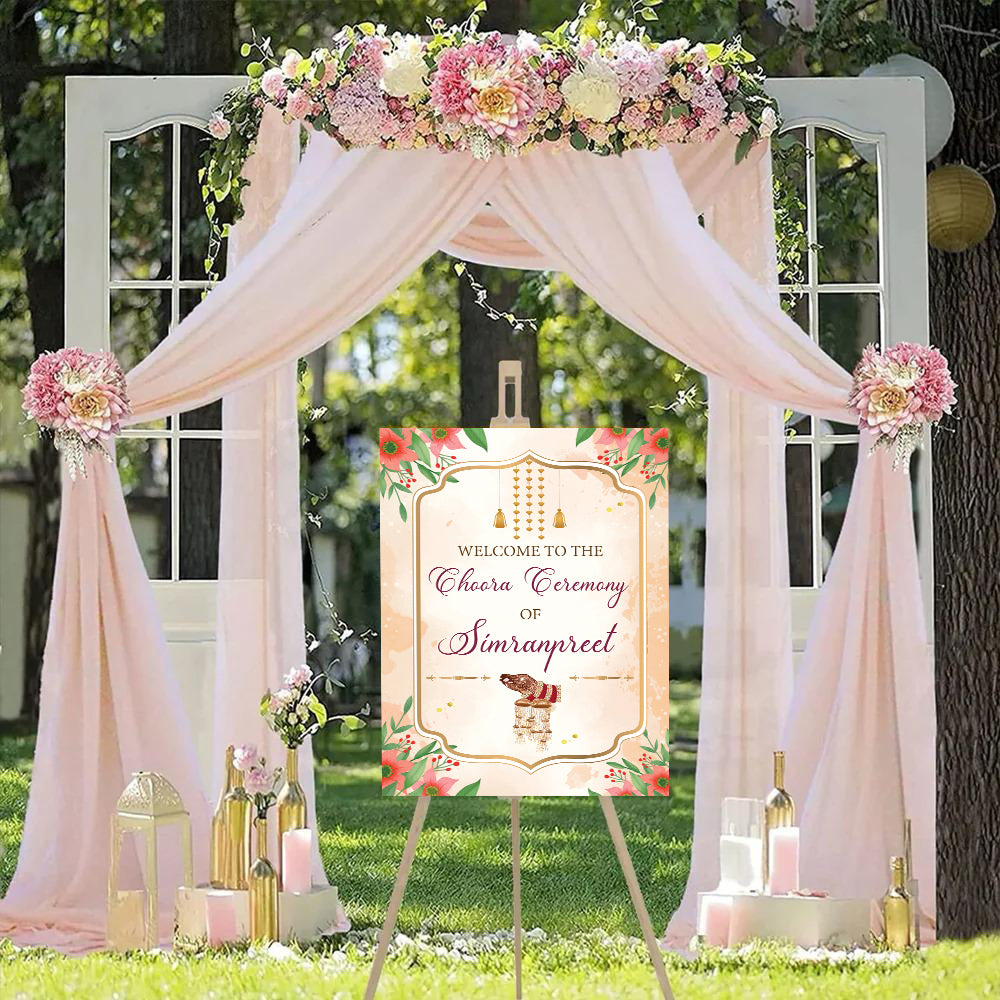 Choora Ceremony Signage Welcome Board for Decoration