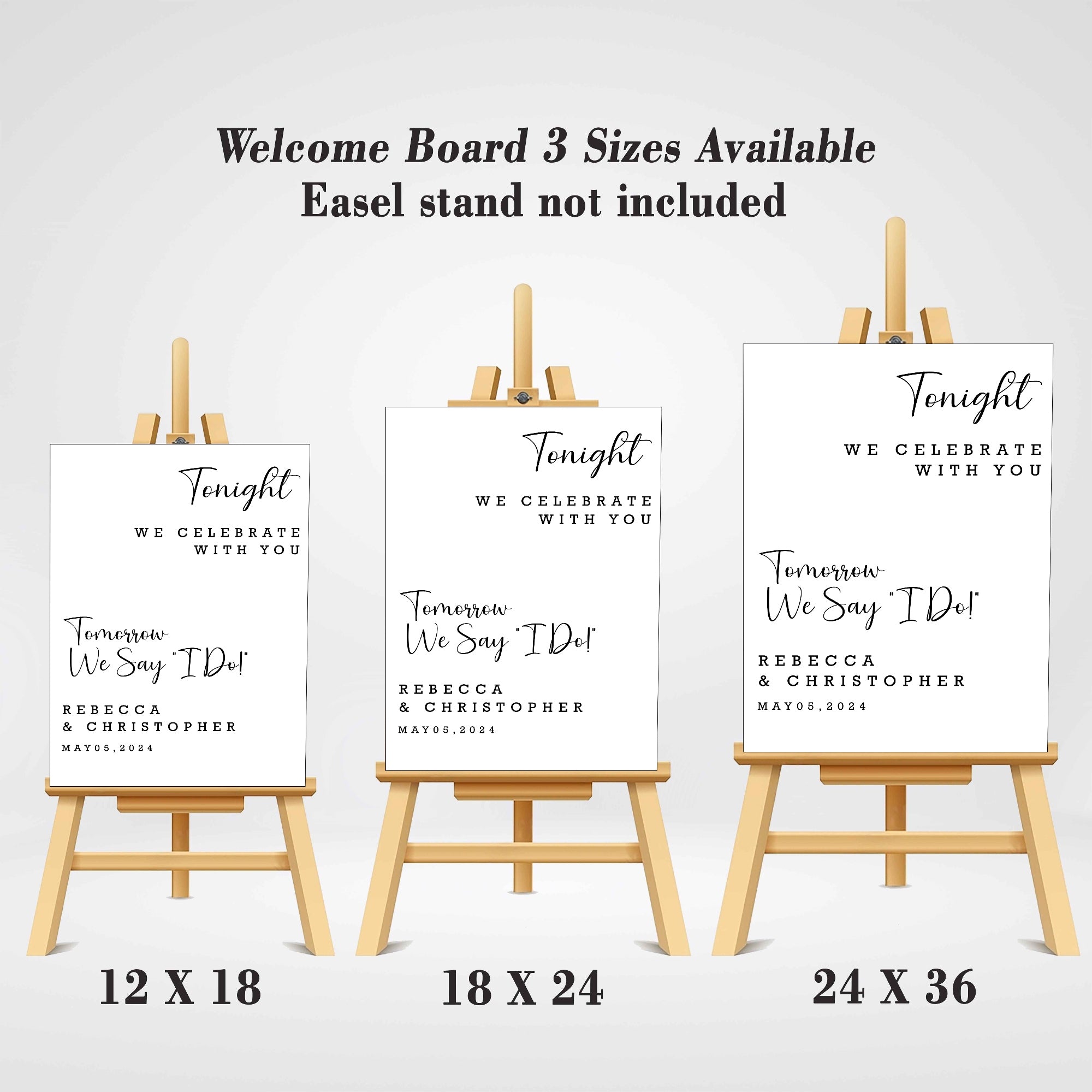 Rehearsal Dinner - The Night Before Welcome Sign Board