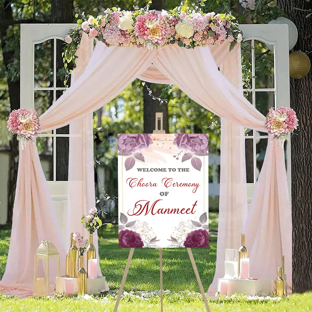 Choora Ceremony Signage Welcome Board for Decoration