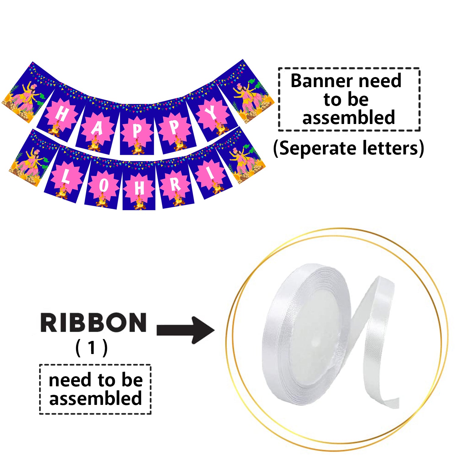 Happy Lohri Banner or Buntings for Decoration