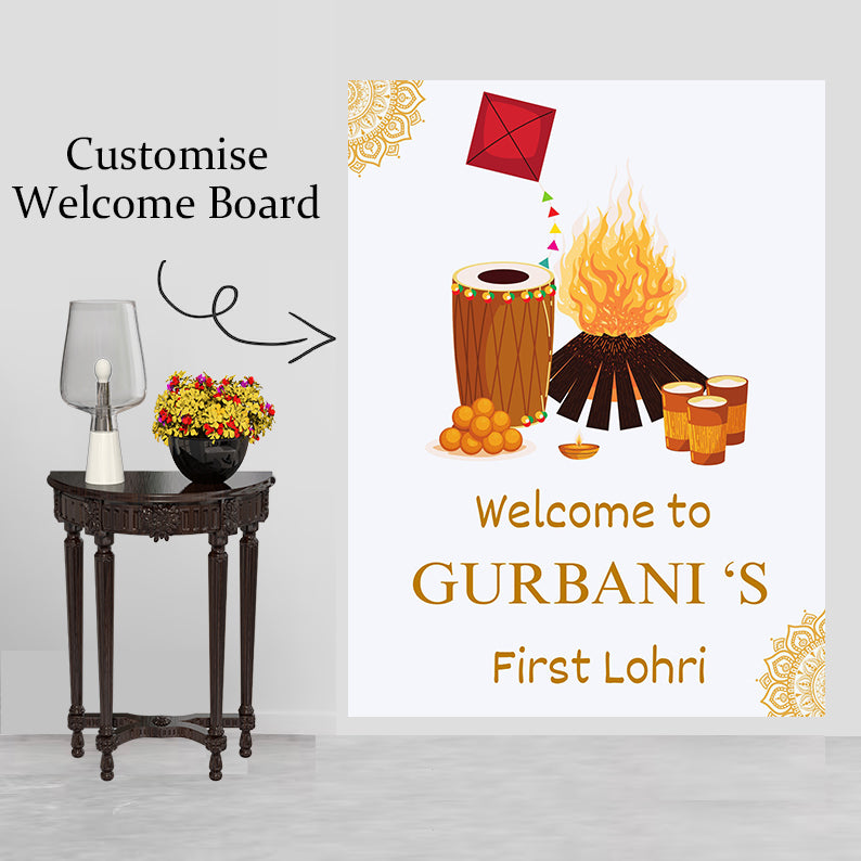 Lohri Party Personalized Yard Sign/Welcome Board
