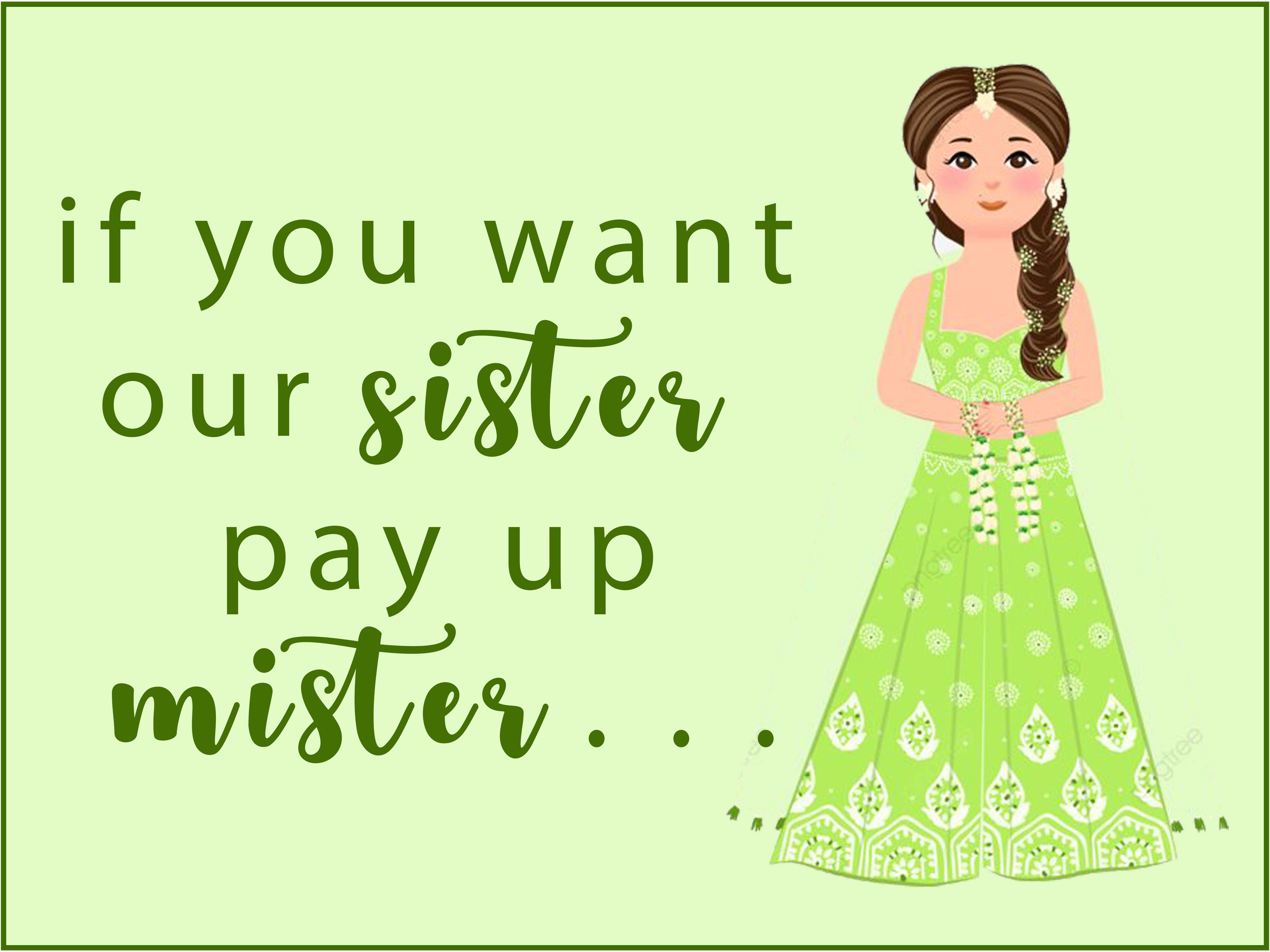 Fun Desi Wedding Signs/ Desi Indian Wedding/ Hindu Wedding Rasam Signs