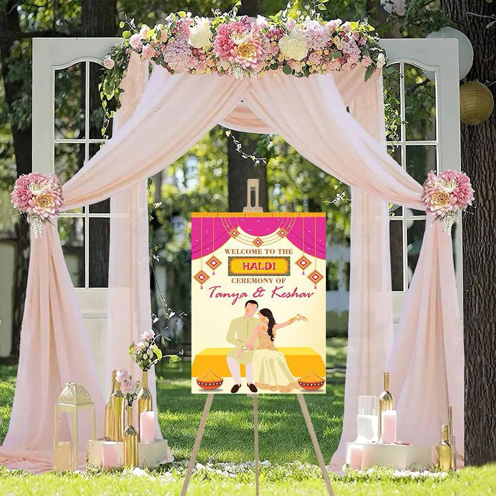 Haldi Ceremony Welcome Board for Decoration
